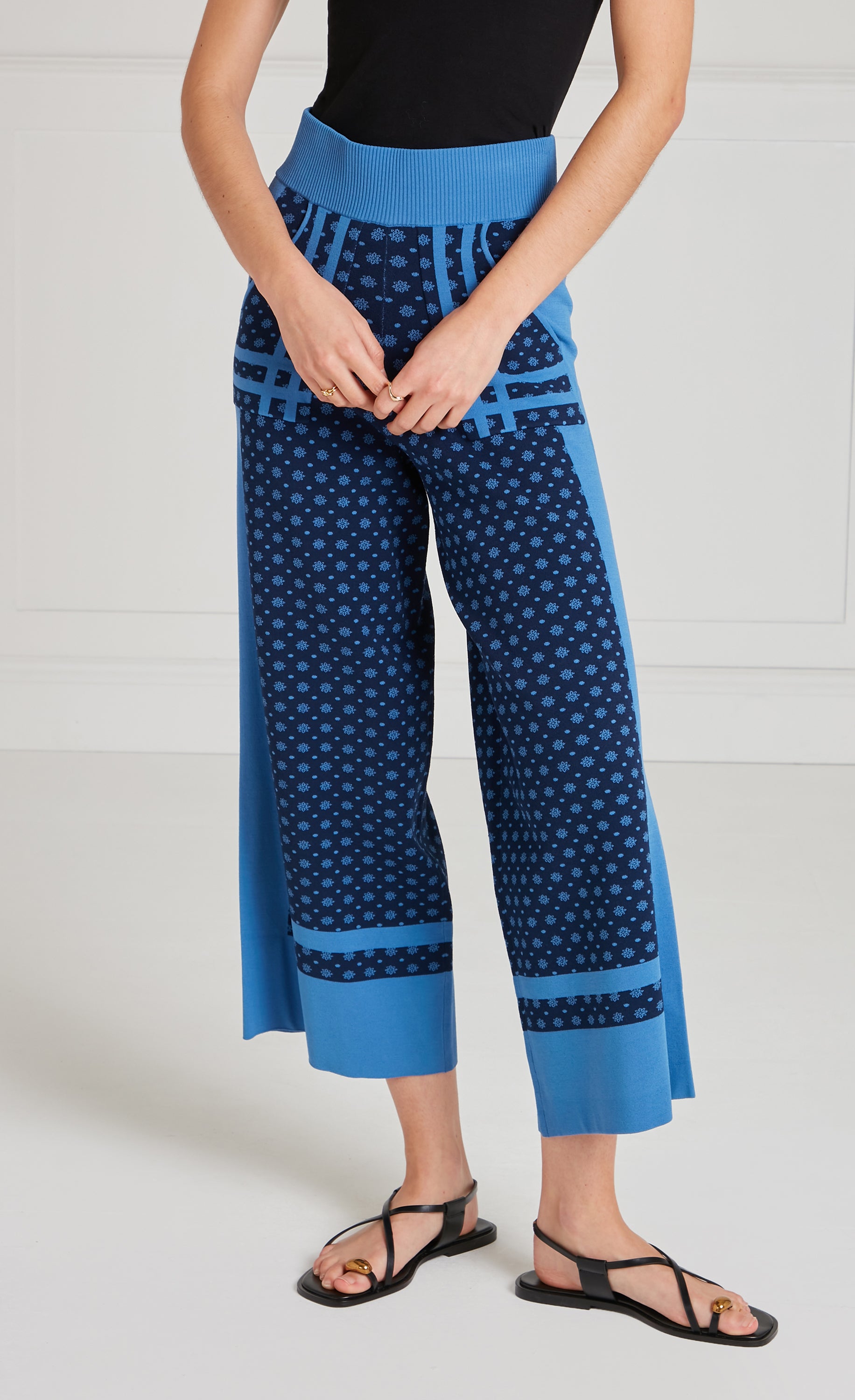 Temperley London Ditzie Knit spodnie Twilight dzianinowe
