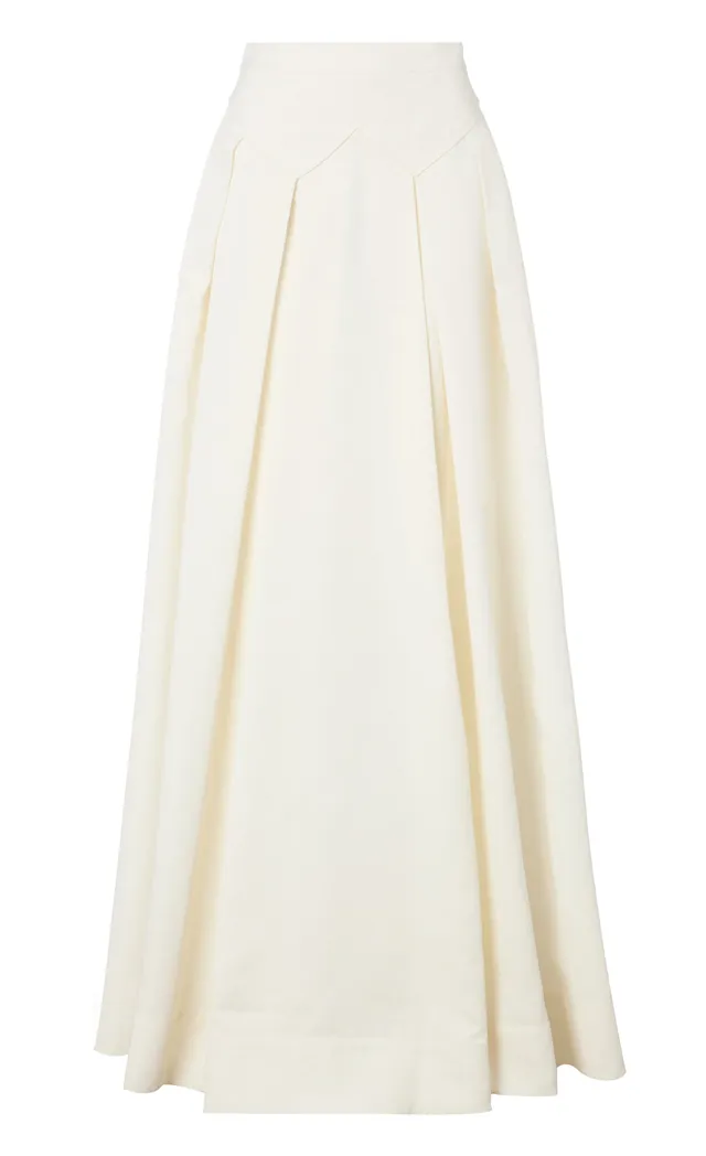 Temperley London Elodie spódnica długa biała jedwabna