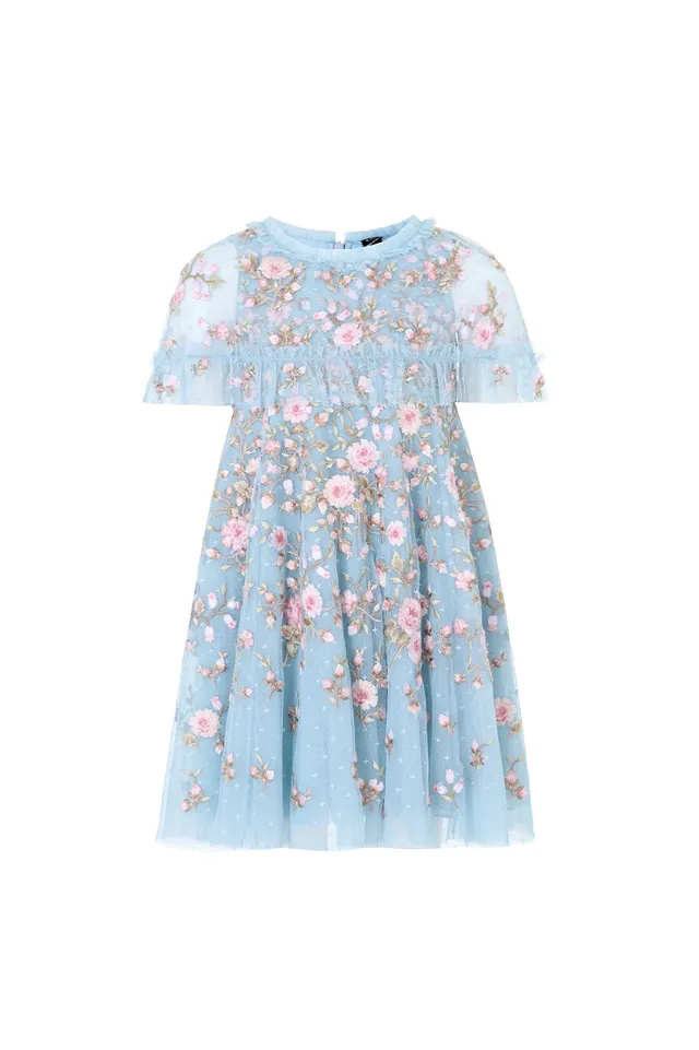 Needle & Thread Eden Rose Cape Kids Dress sukienka niebieska