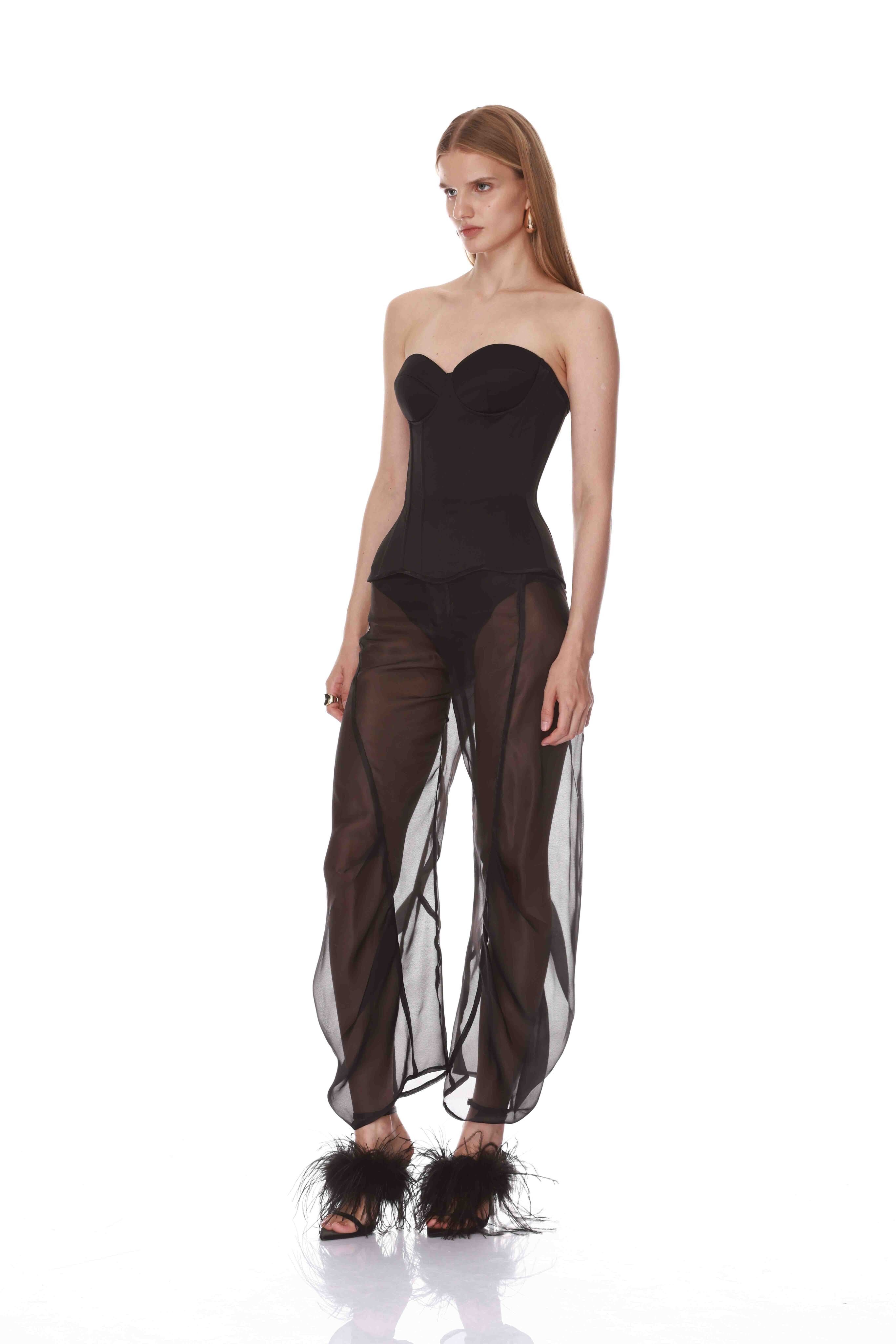 Bronx and Banco Vivi Satin Corset gorset czarny