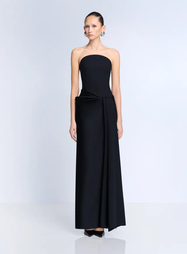 Solace London Seri sukienka maxi czarna gorsetowa
