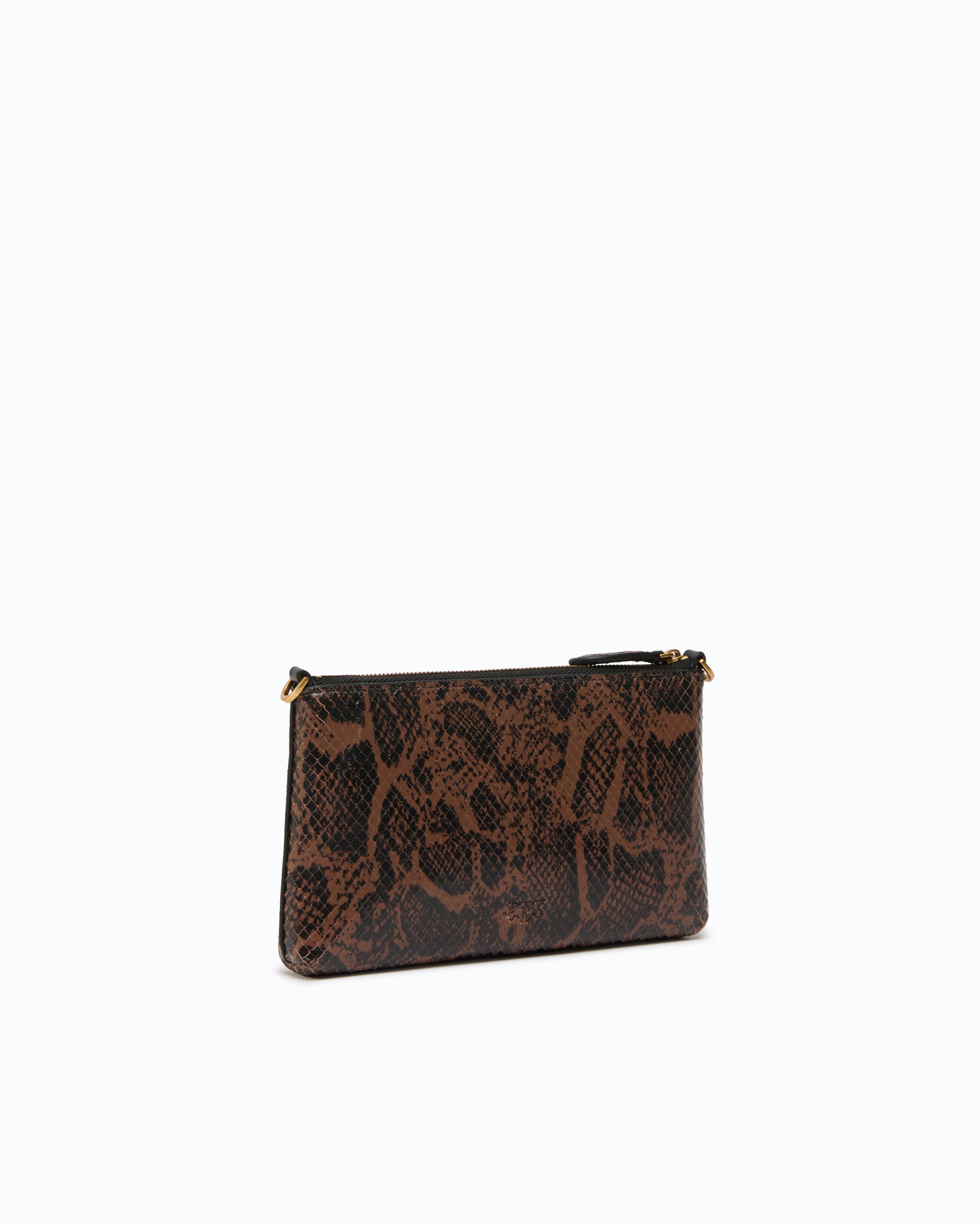 Pinko Mini Flat kopertówka skórzana w pytona
