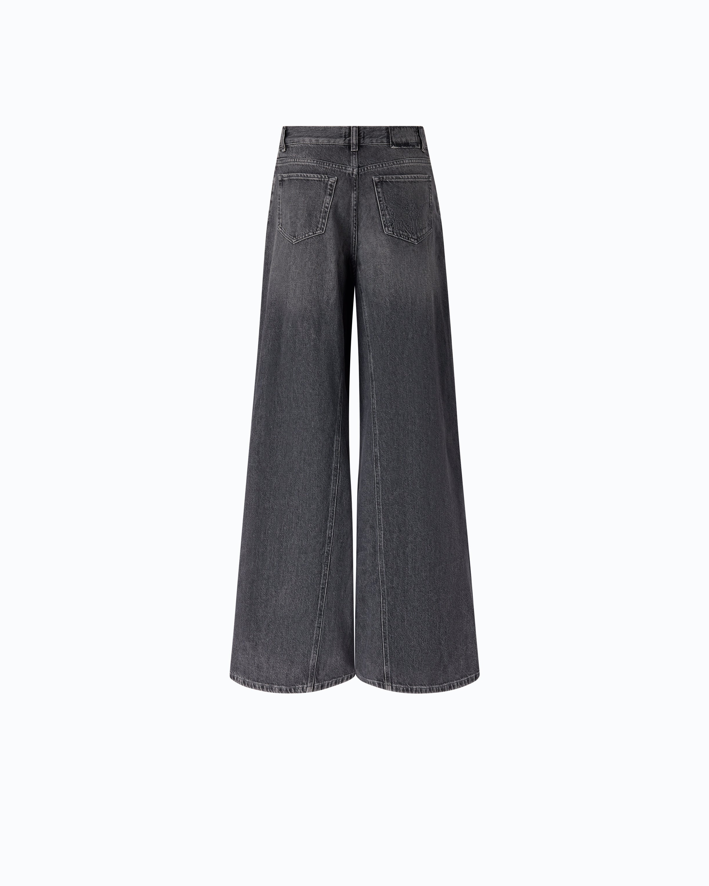 Pinko Winona Wide Leg jeansy rozszerzane szare