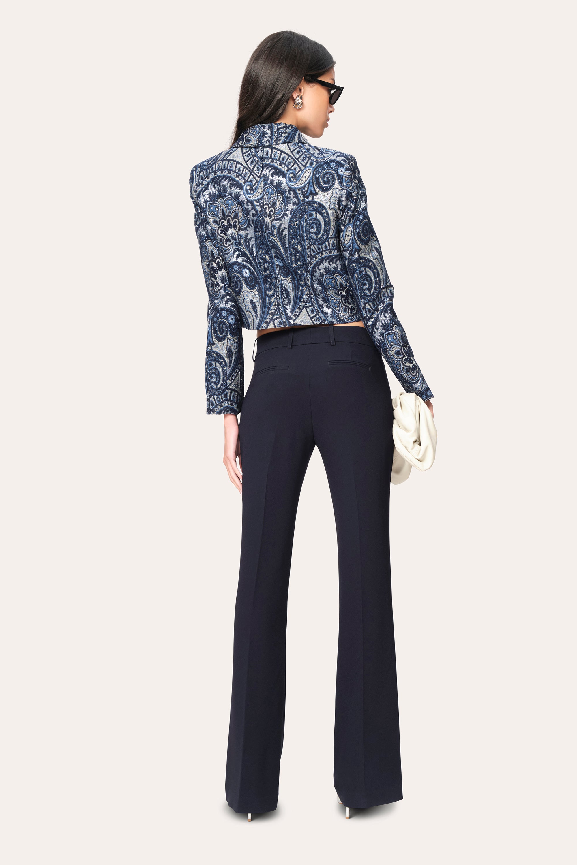 Elie Tahari Tailored Jacquard marynarka krótka Multi