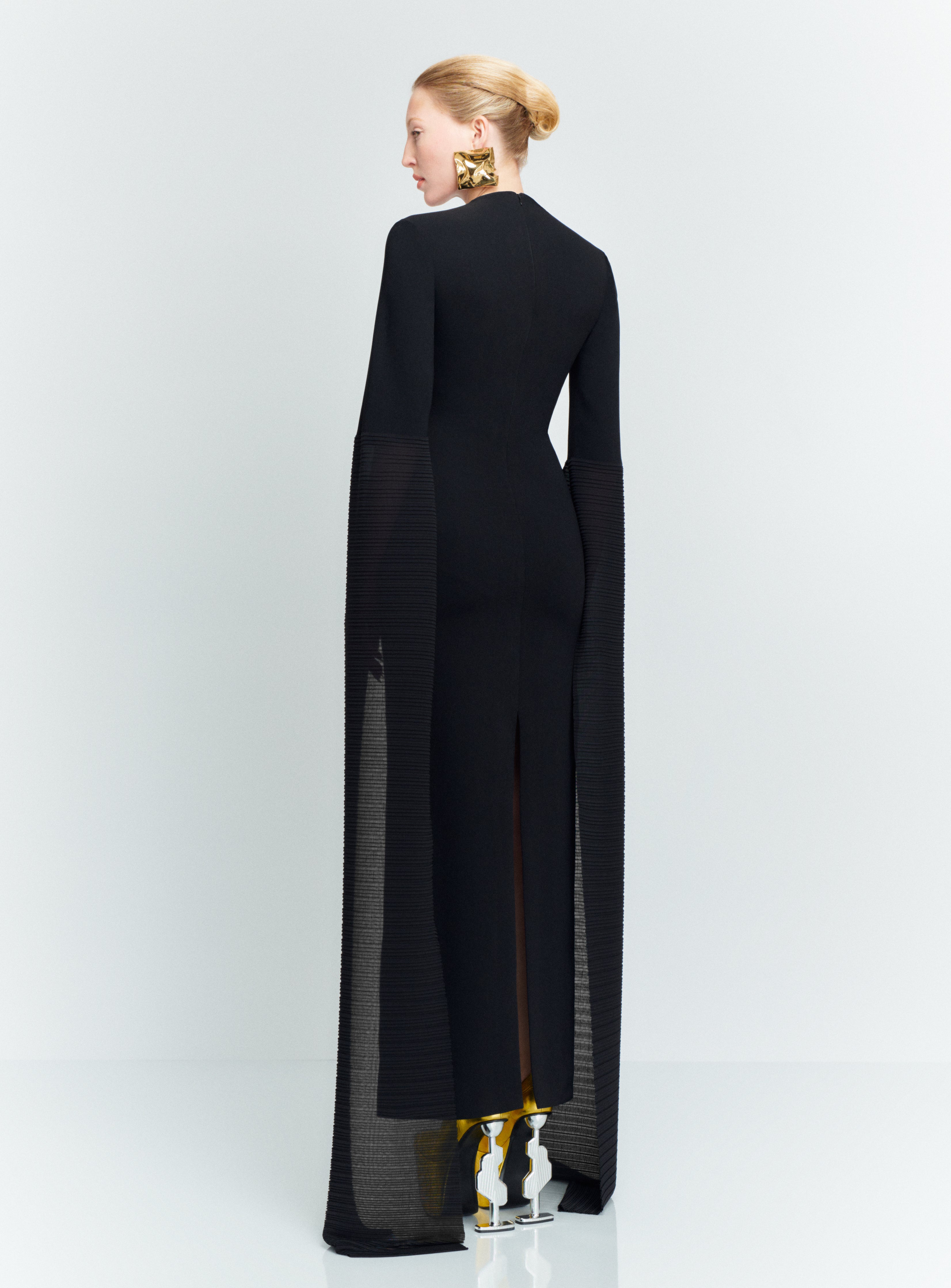 SOLACE LONDON Naomi sukienka maxi czarna plisowana