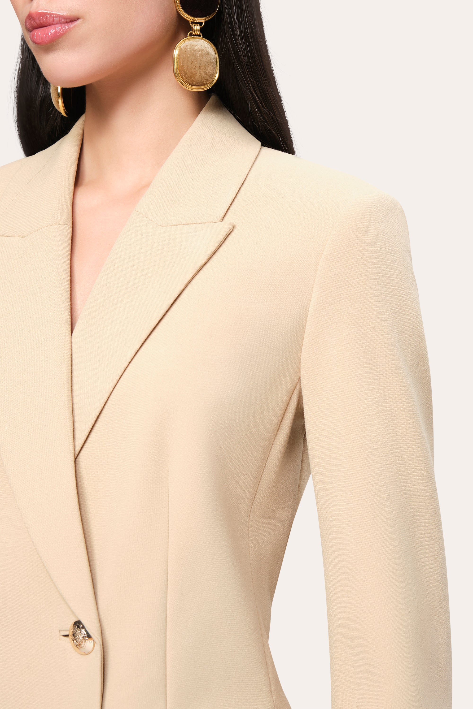 Elie Tahari Amara Blazer marynarka toffee krepa