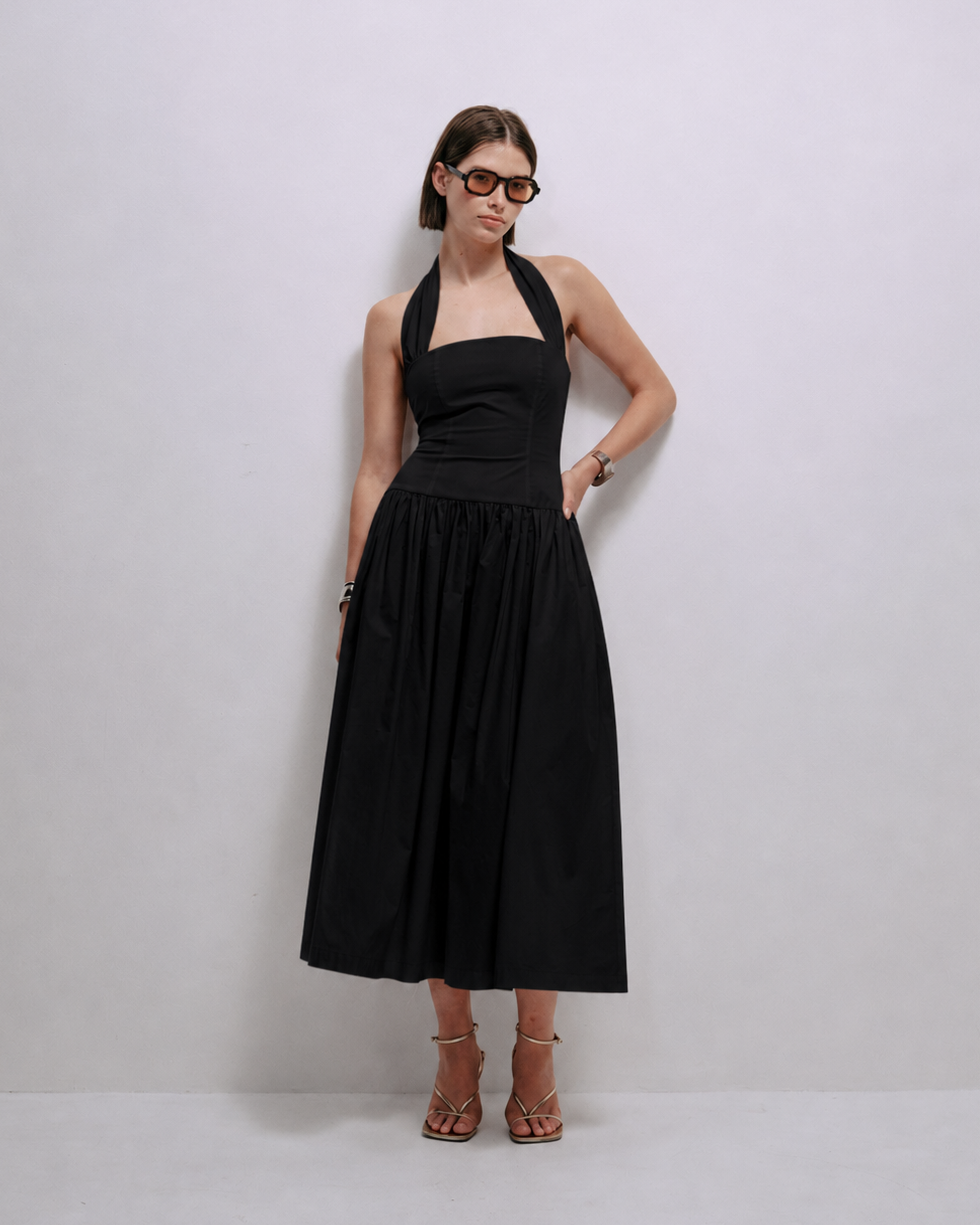 Delfi Collective Julia Dress sukienka midi Black