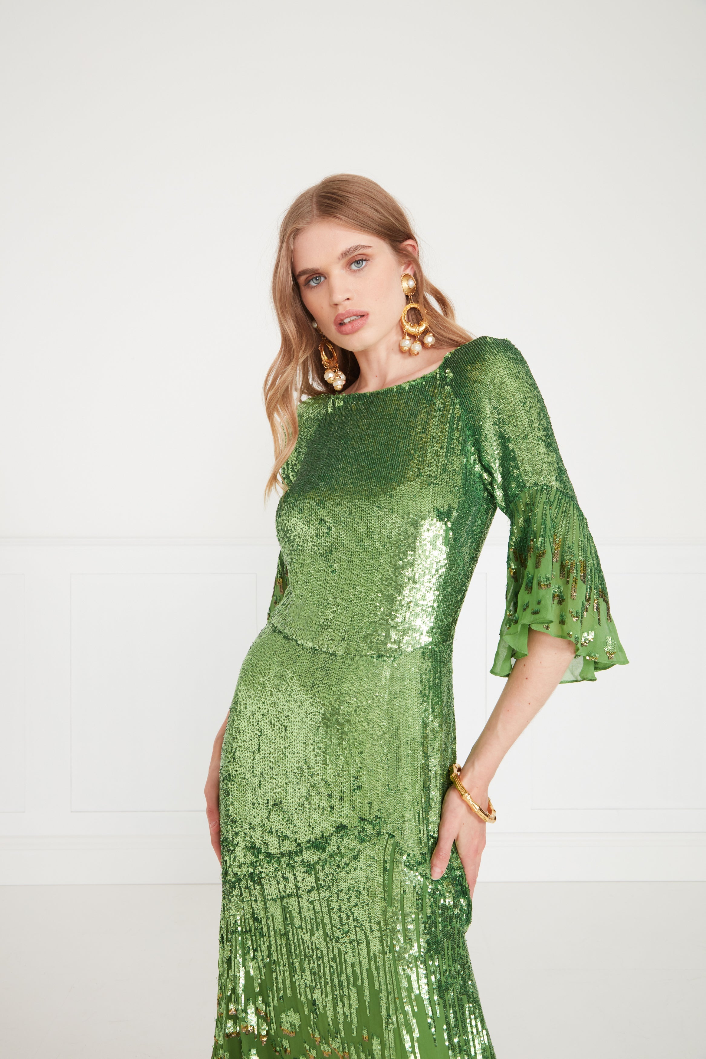 Temperley London Celestial sukienka wieczorowa Absinthe tiulowa