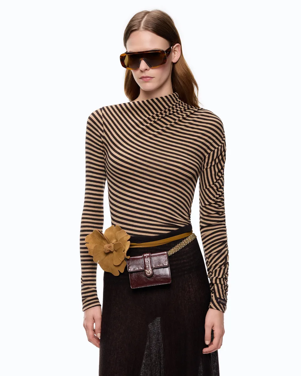 Pinko Lilium Turtleneck sweter golf w paski