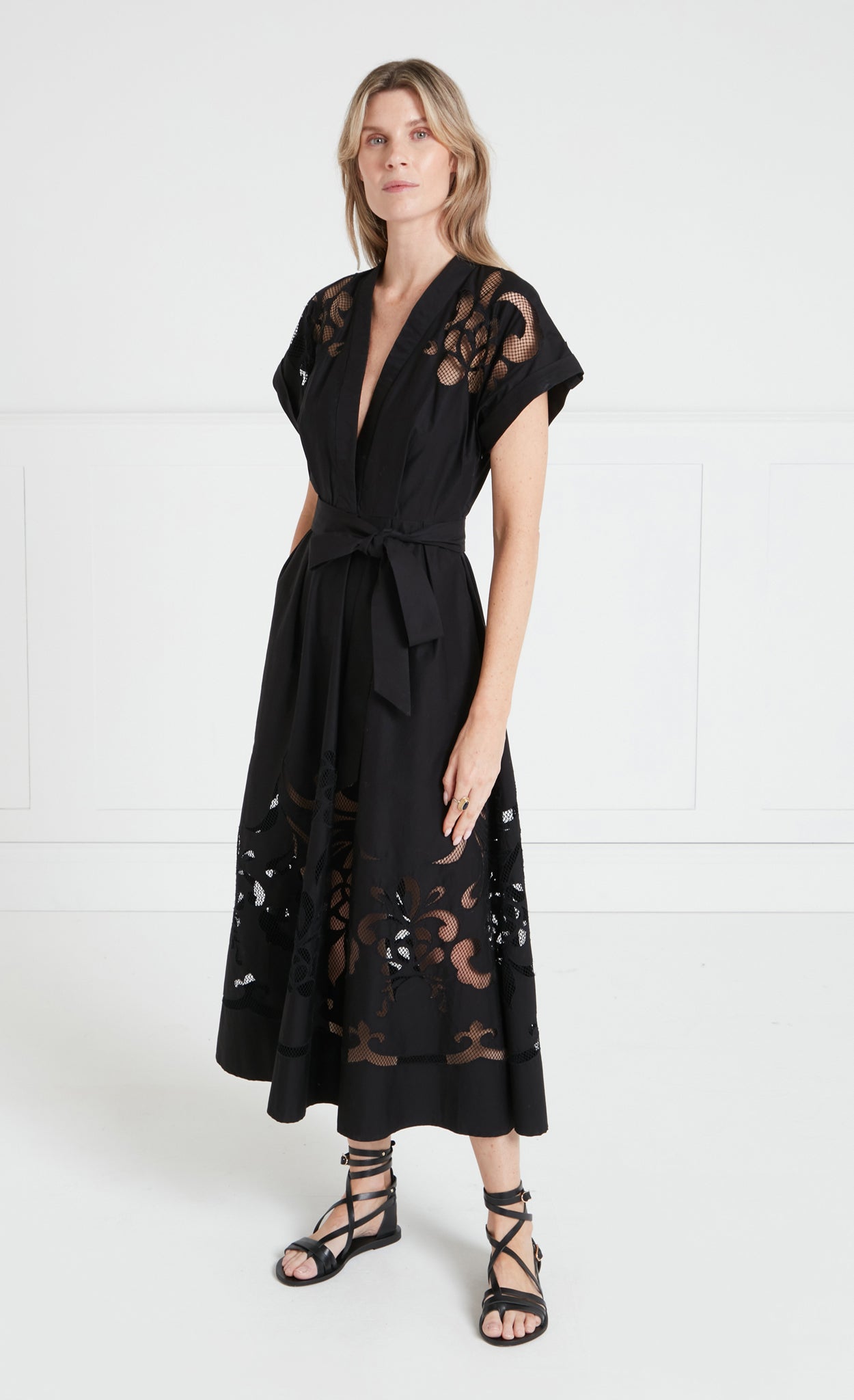 Temperley London Nelle Dress sukienka czarna koktajlowa