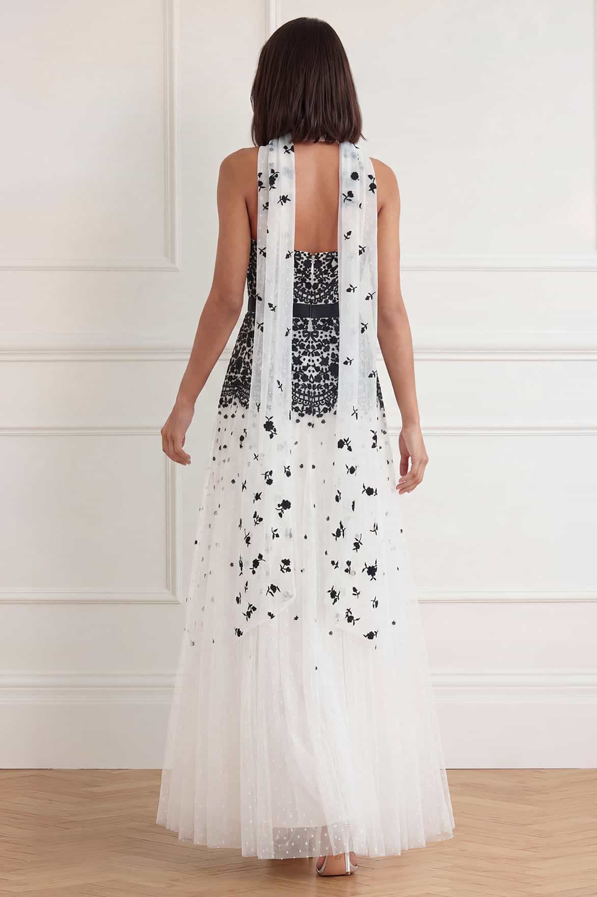 Needle & Thread Gilded Lace Strapless Gown sukienka biała