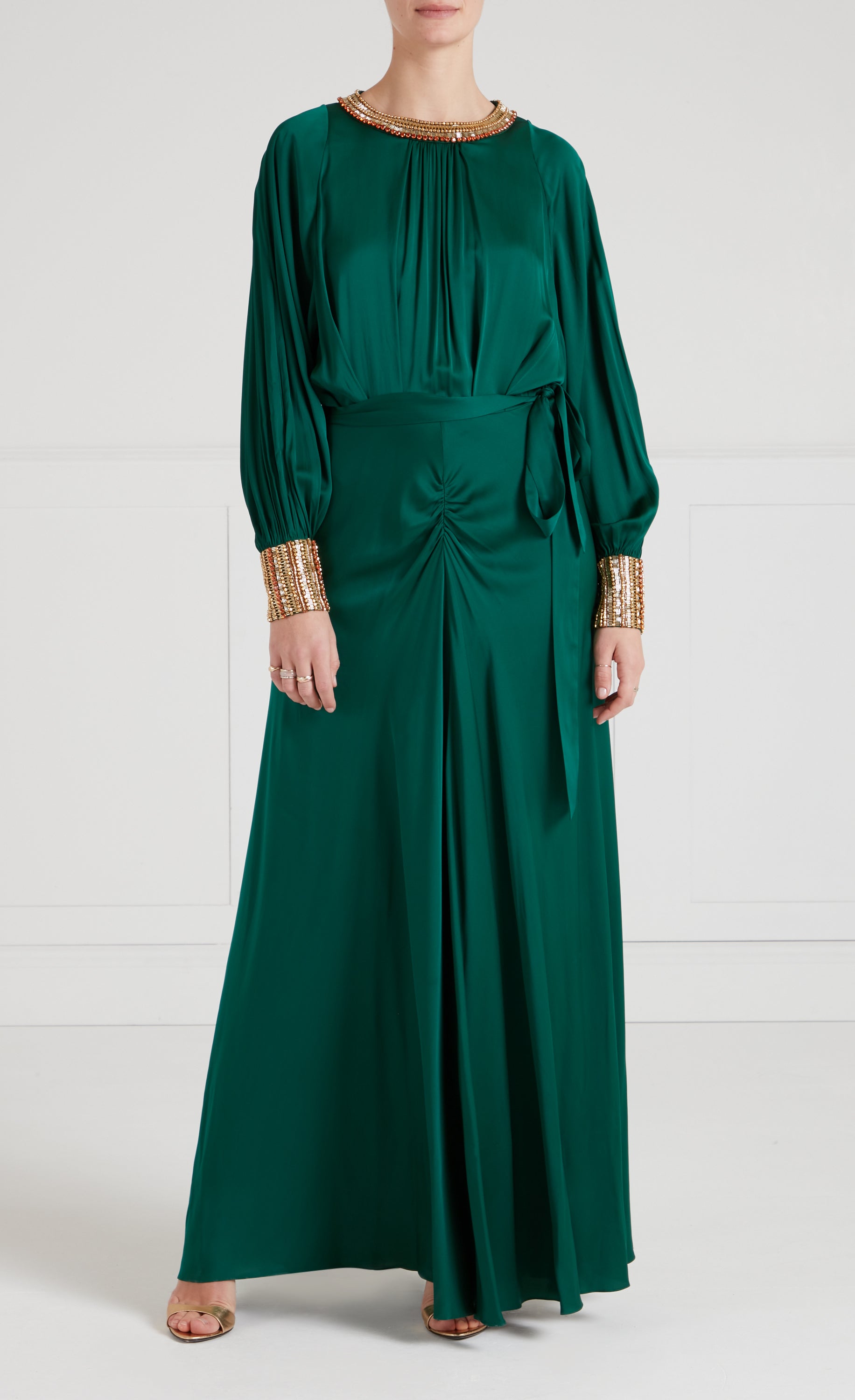 Temperley London Tahira suknia wieczorowa szmaragdowa
