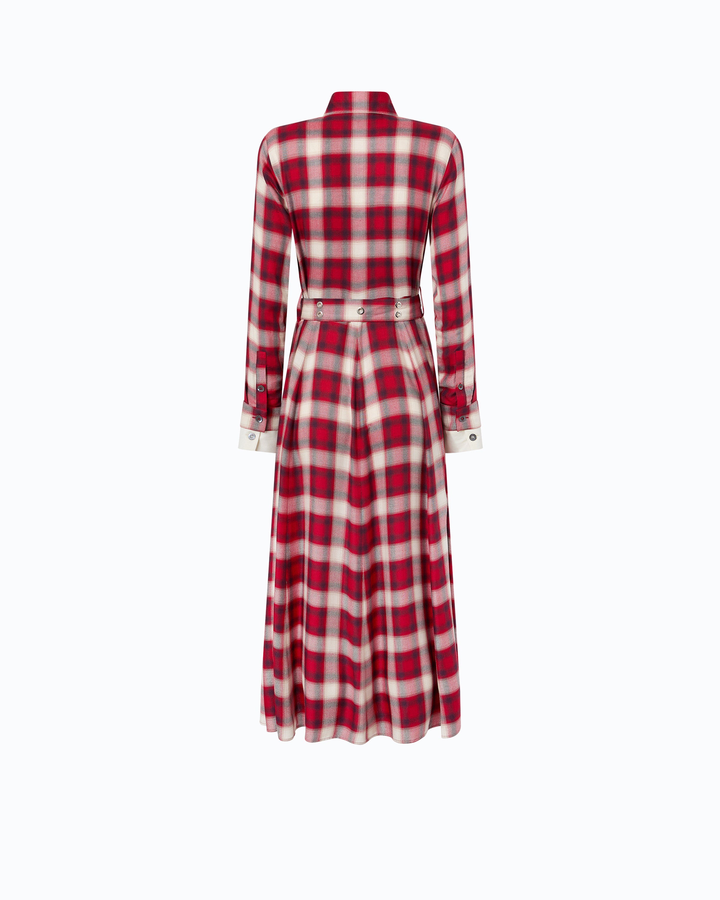 Pinko Atropa Dress sukienka maxi szmizjerka w kratkę