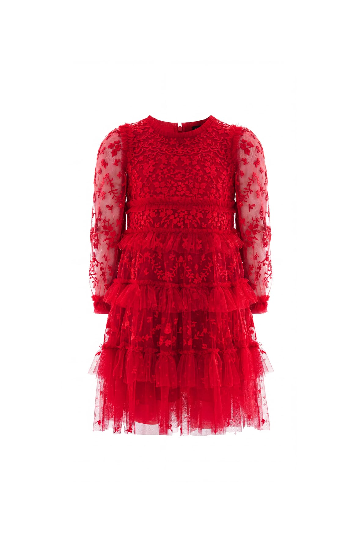 Needle & Thread Blossom Lace Dress sukienka czerwona koronka
