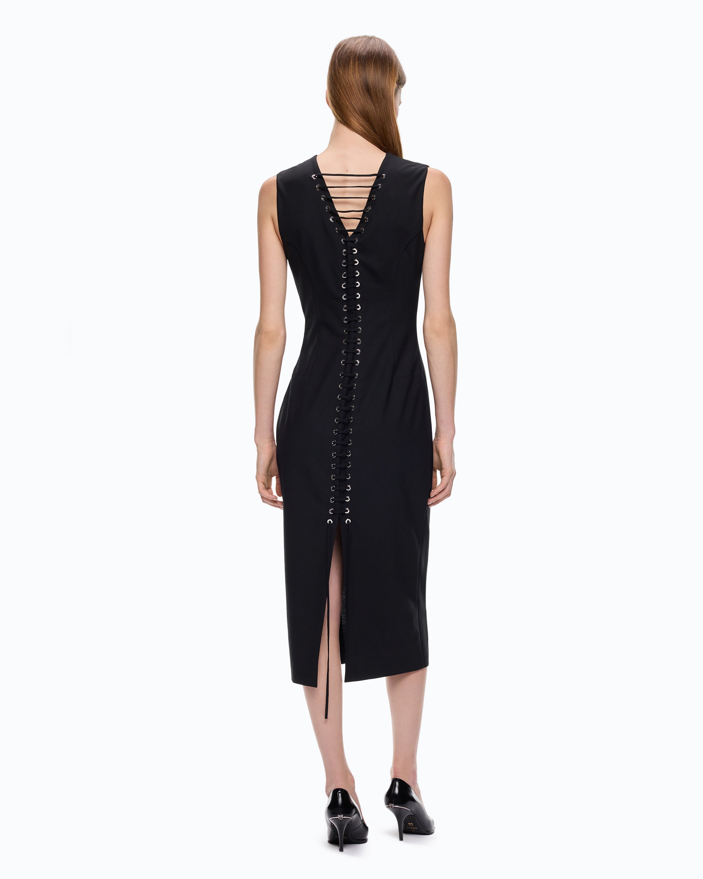 Pinko Range Rover Dress sukienka midi czarna ołówkowa