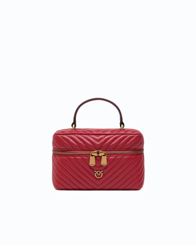 Pinko Vanity Soft Mini kosmetyczka skórzana pikowana