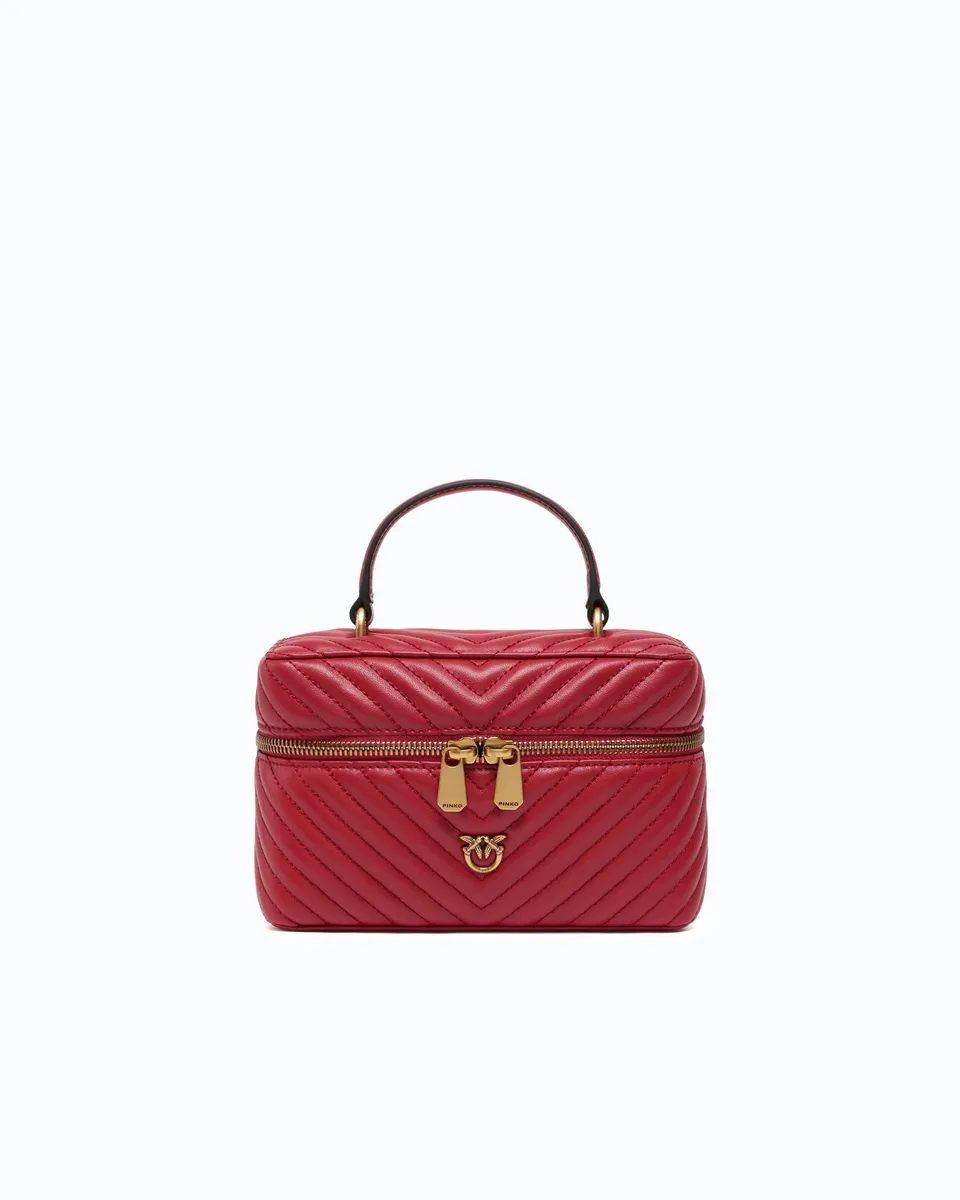 Pinko Vanity Soft Mini kosmetyczka skórzana pikowana