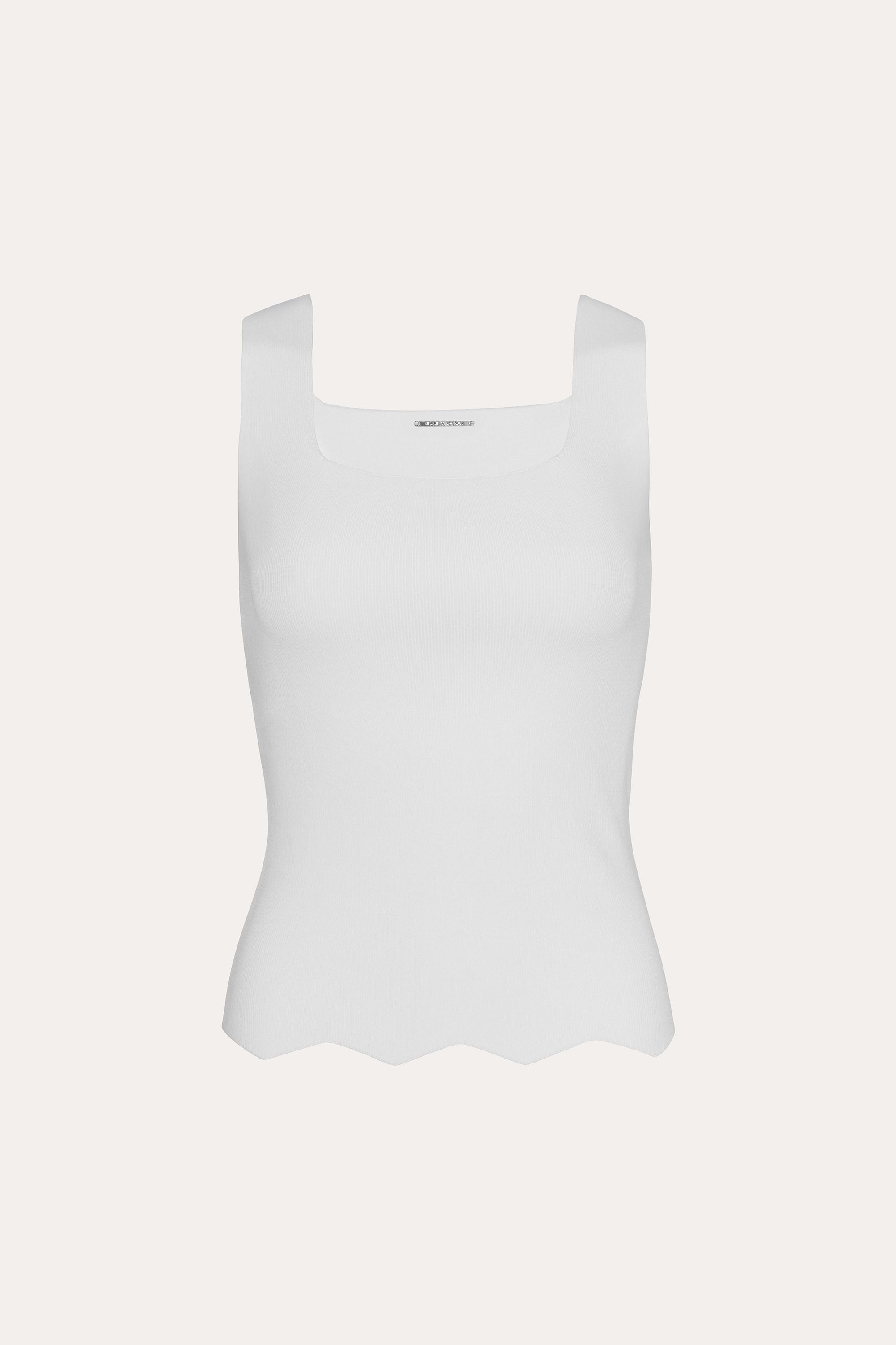 Elie Tahari Scallop Hem top dzianinowy Pearl
