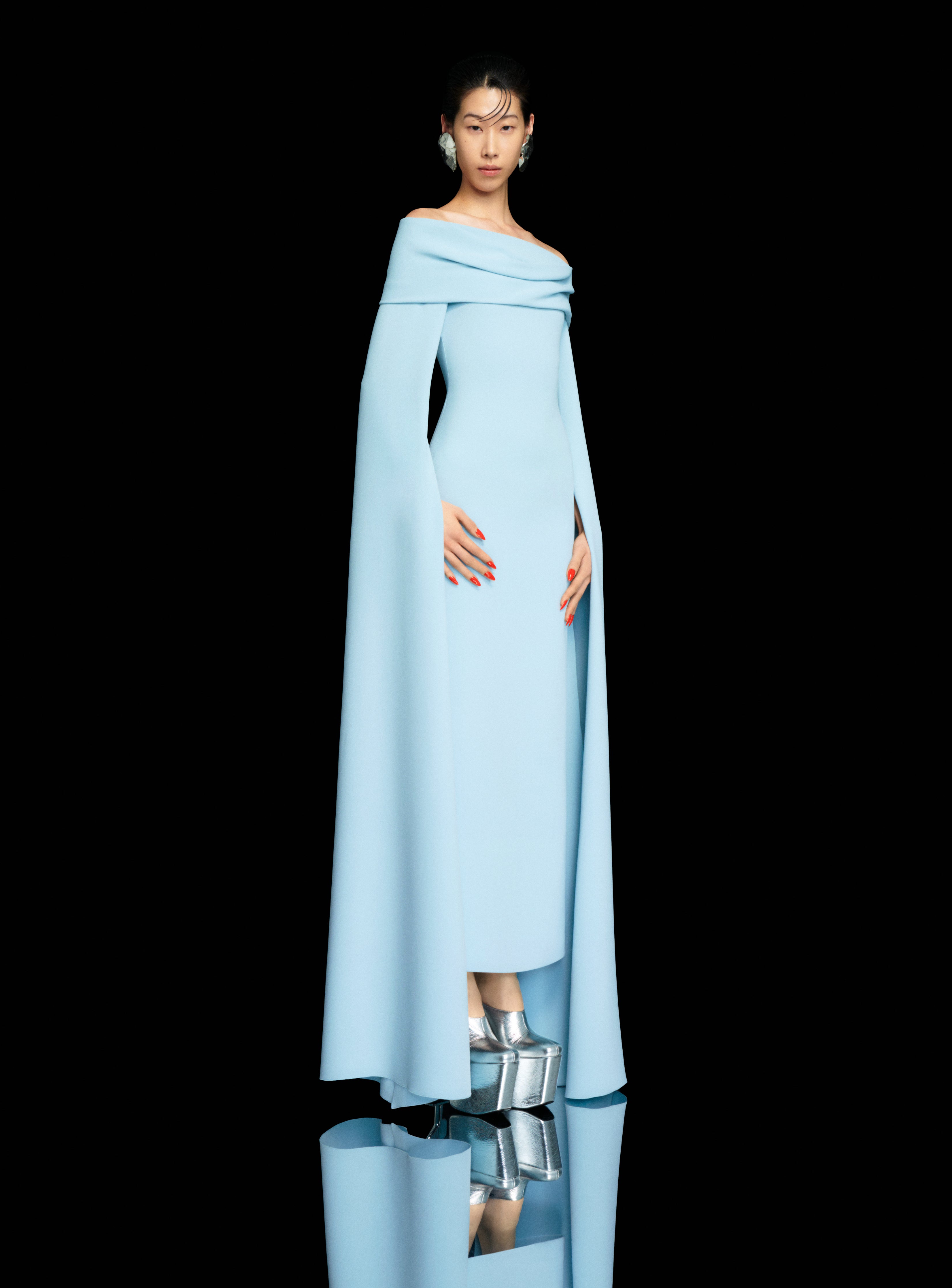 Solace London Nuri maxi sukienka wieczorowa Arctic Blue