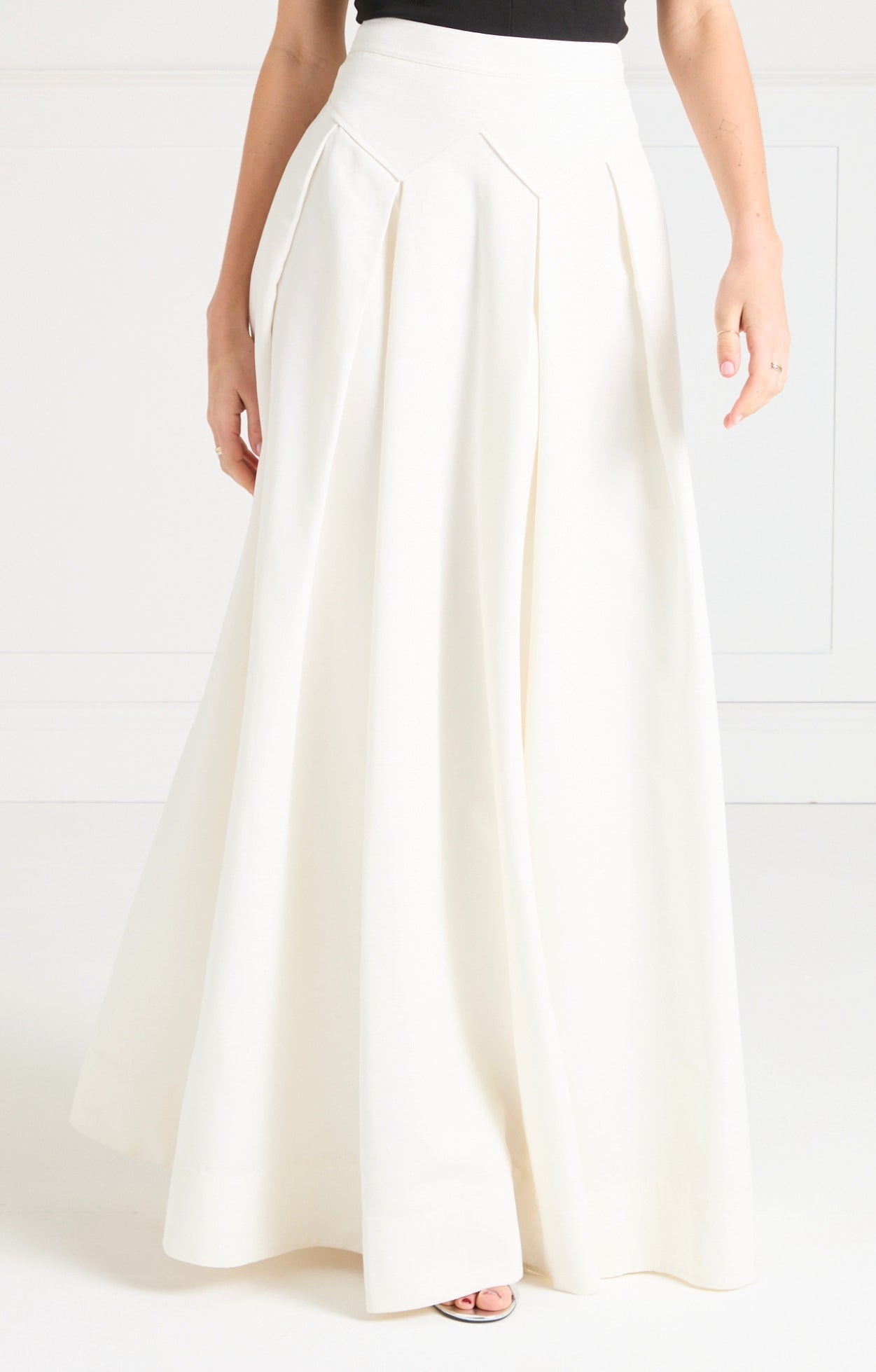 Temperley London Elodie spódnica długa biała jedwabna