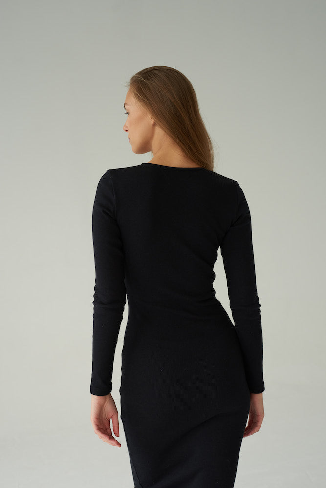 Nudyess Manhattan sukienka midi Black V