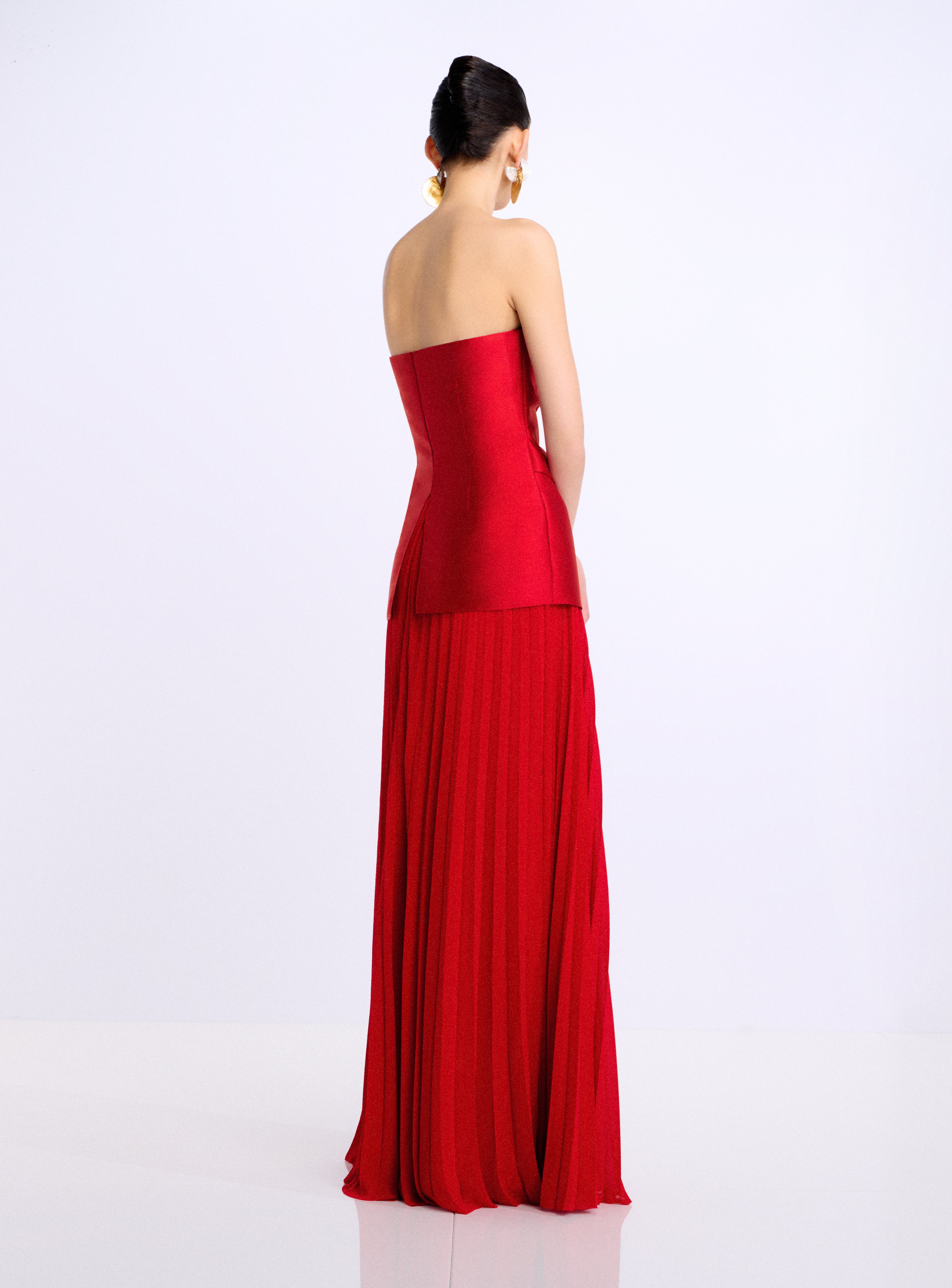 SOLACE LONDON The Claudette sukienka czerwona plisowana maxi