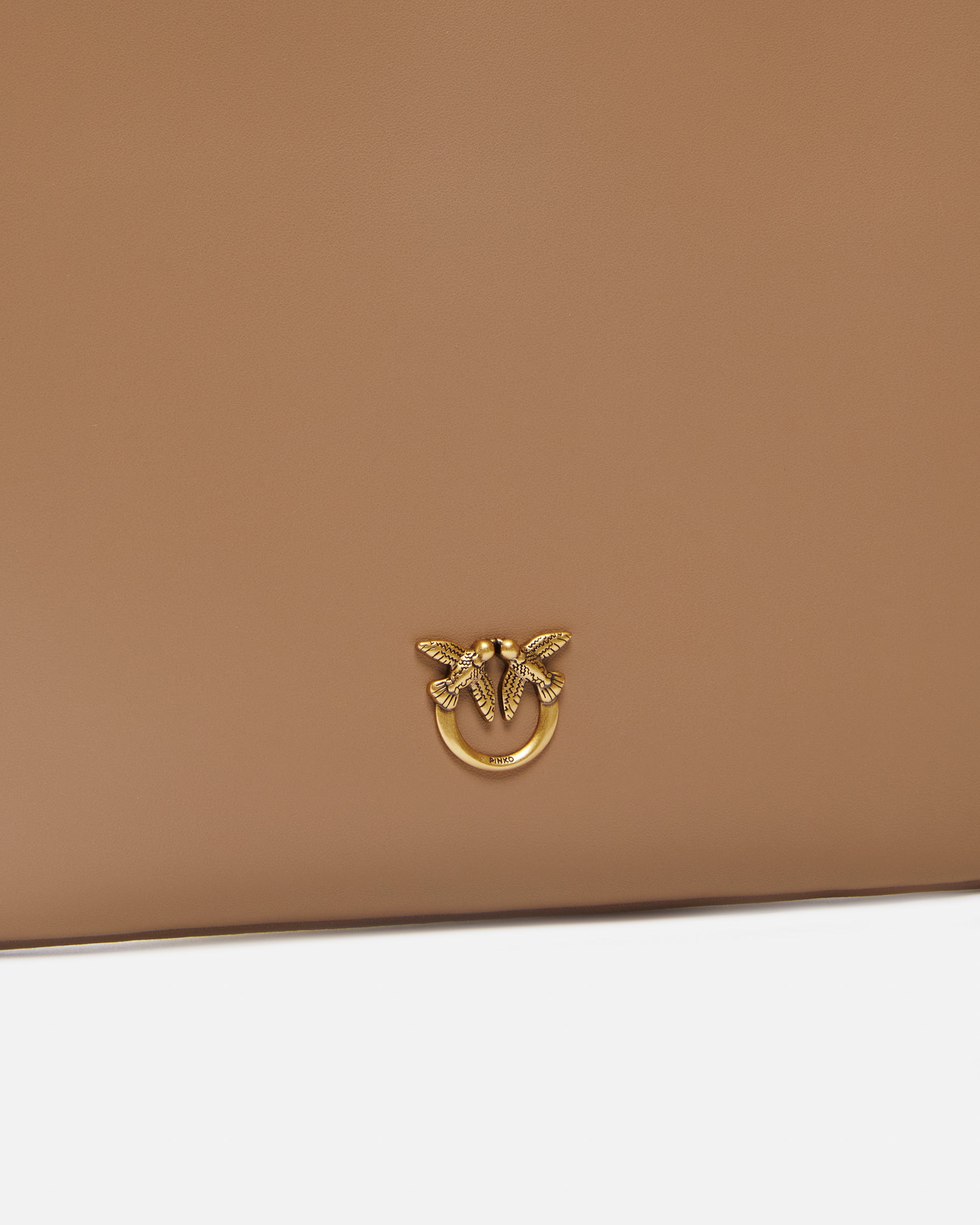 Pinko Flat Classic Simply torebka brązowa skórzana