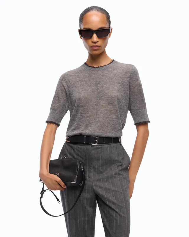 Pinko Nicosia Sweater sweter szary wełna merynosów