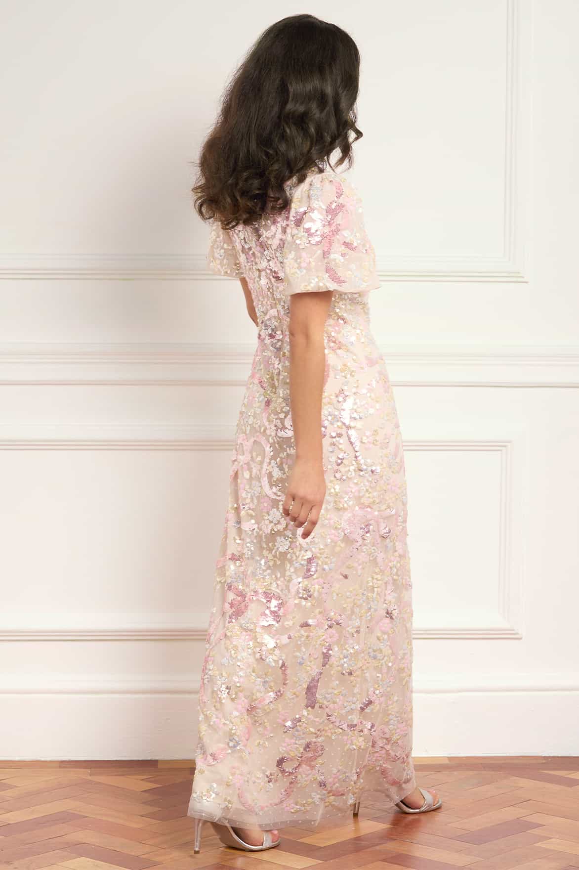Needle & Thread Dancing Ribbon Gown sukienka cekinowa maxi