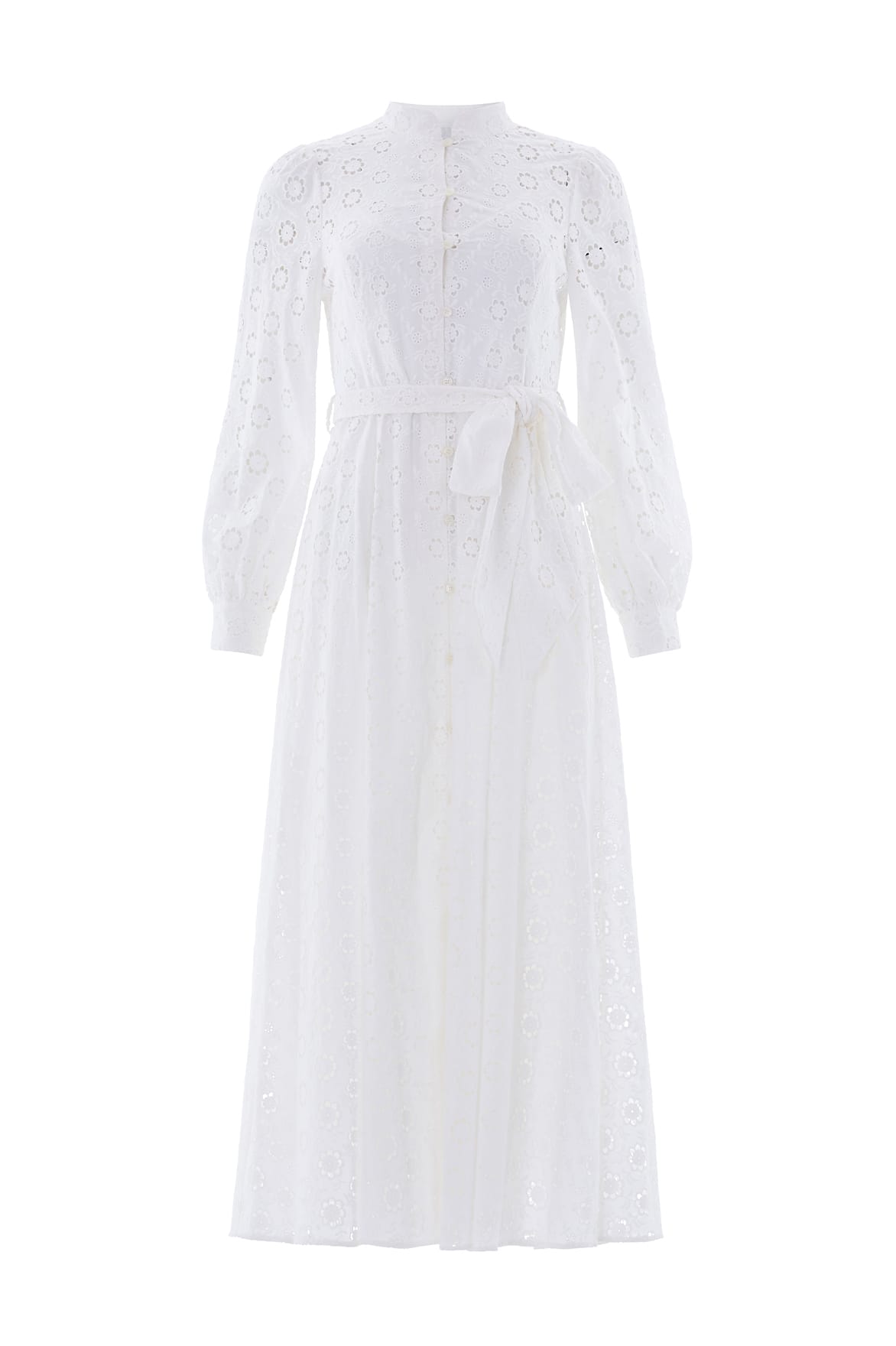 Needle & Thread Romilly sukienka koszulowa White bawełniana