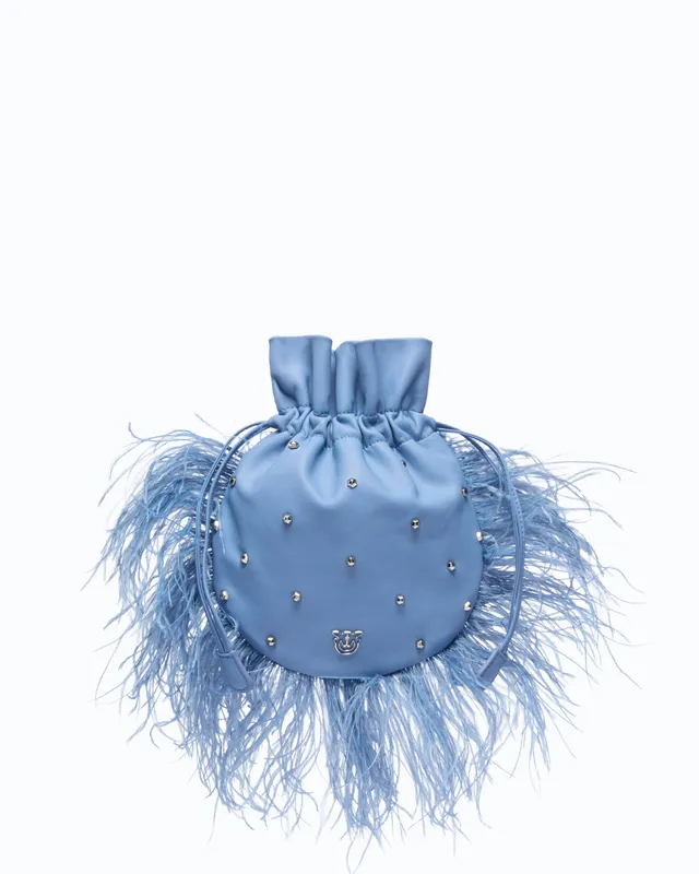 Pinko Feather Clutch Galleria torebka pouch z piórami