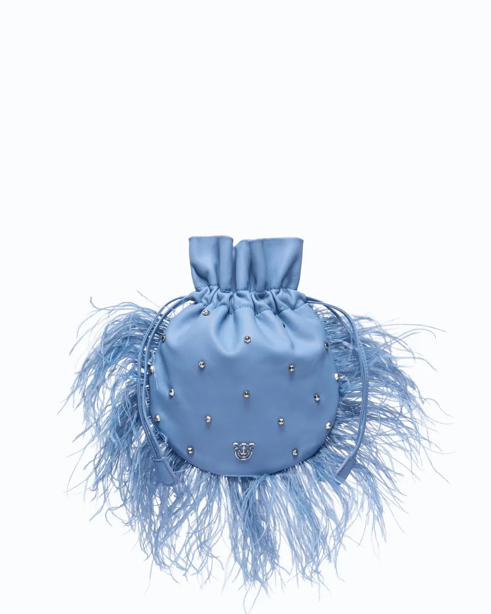 Pinko Feather Clutch Galleria torebka pouch z piórami