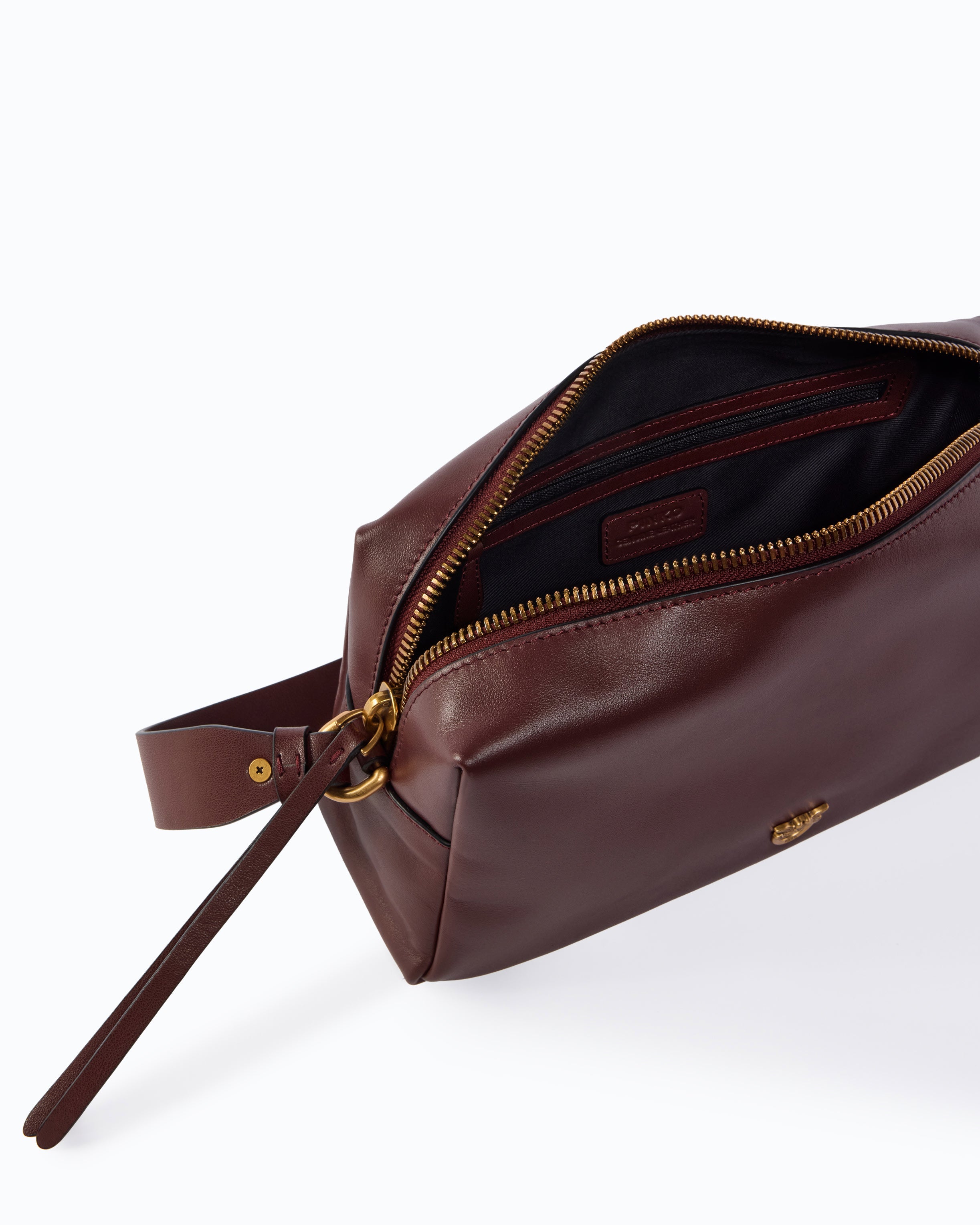 Pinko Triptych Bowling Bag torebka kuferek skóra new biker