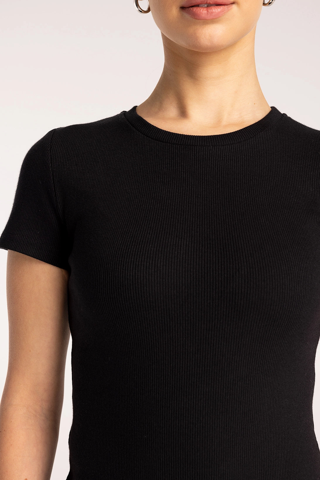 Nudyess Monday top basic ecru prążkowany