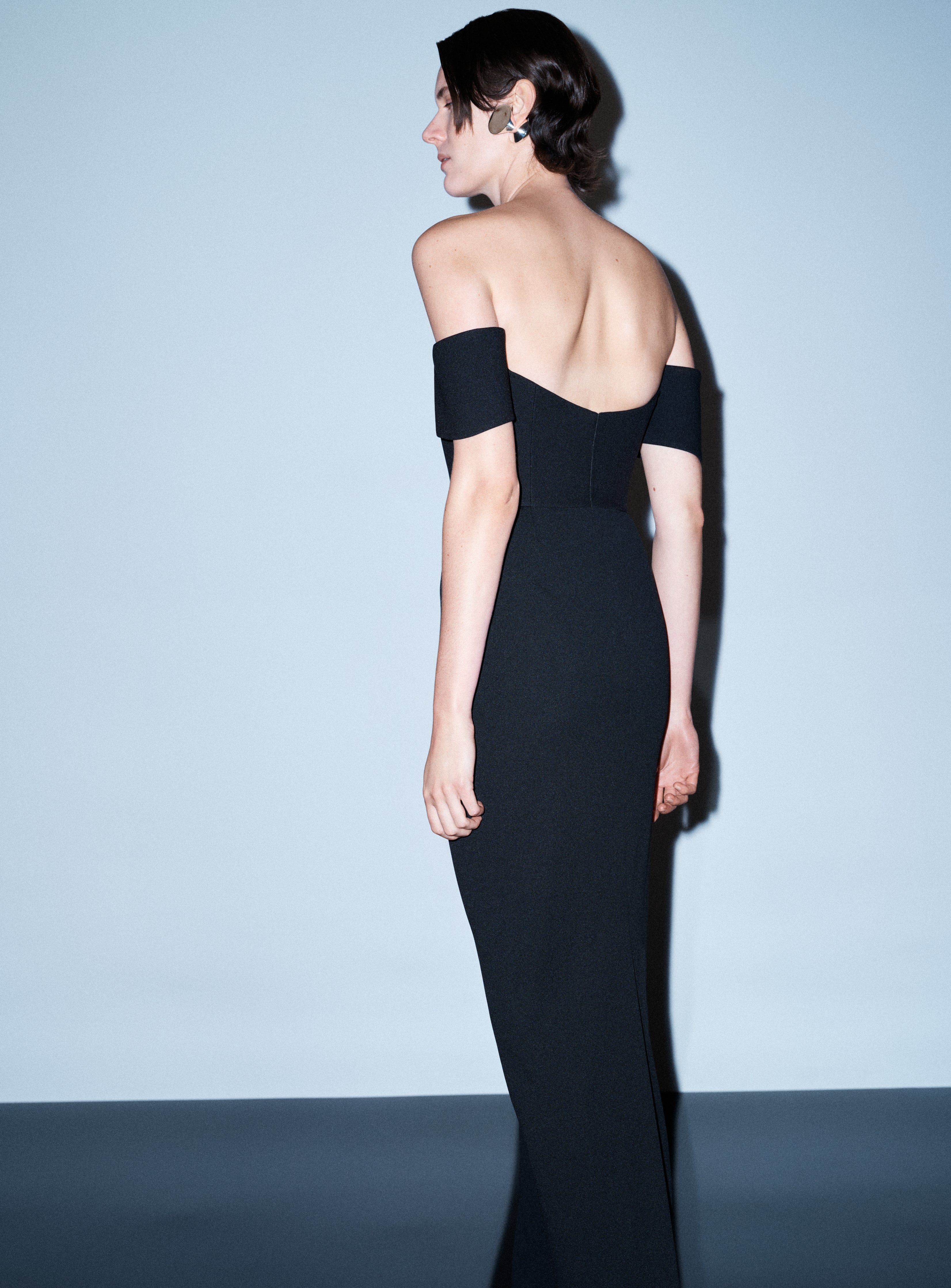 SOLACE LONDON Wymore sukienka maxi czarna gorsetowa