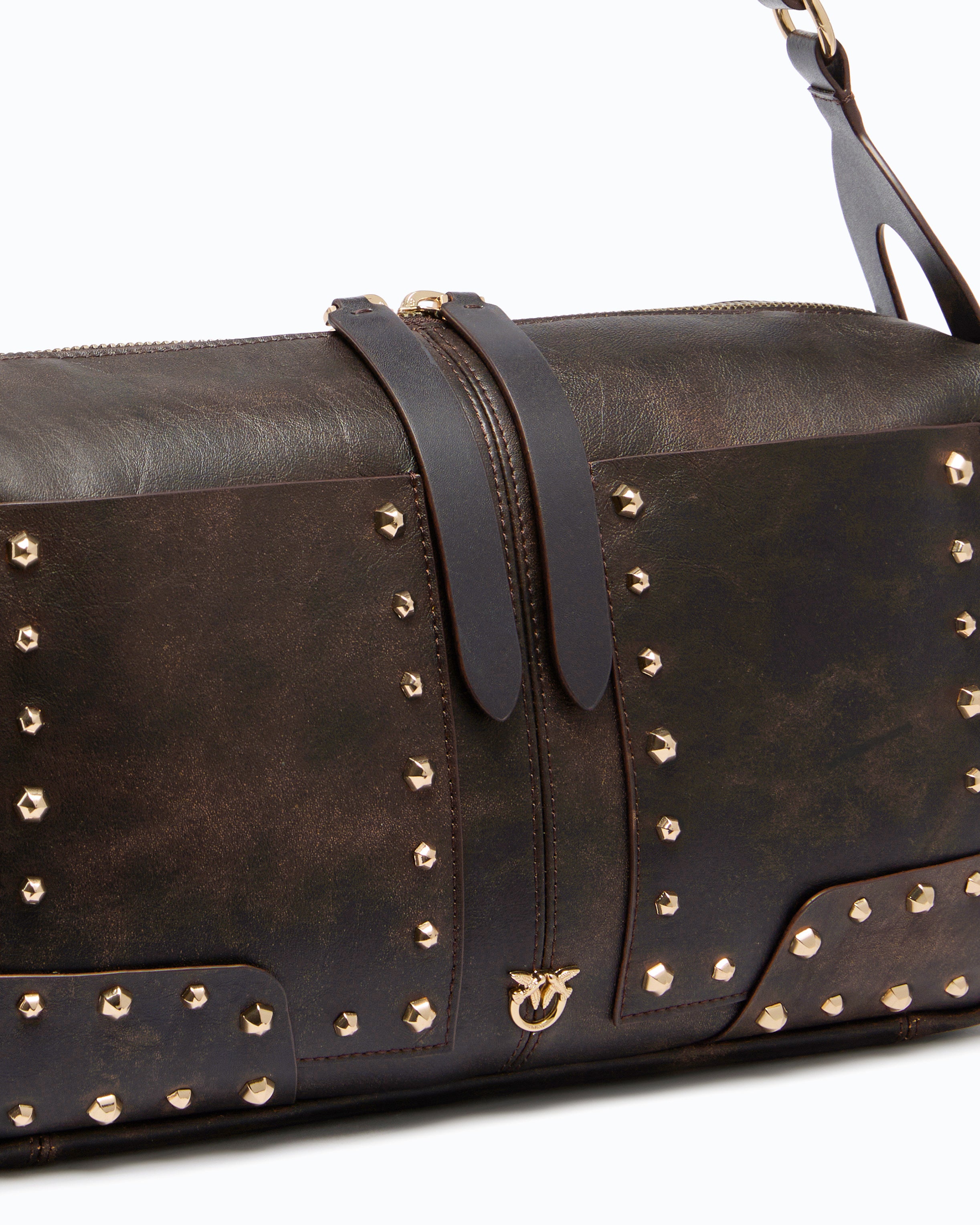 Pinko Keeper Bag torebka skórzana U z ćwiekami