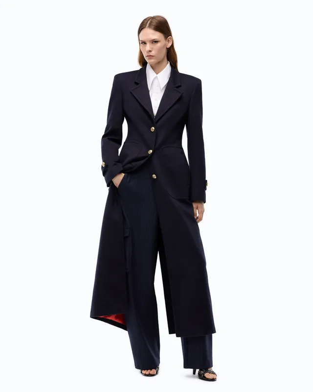 Pinko Verici Coat płaszcz wełniany niebieski długi