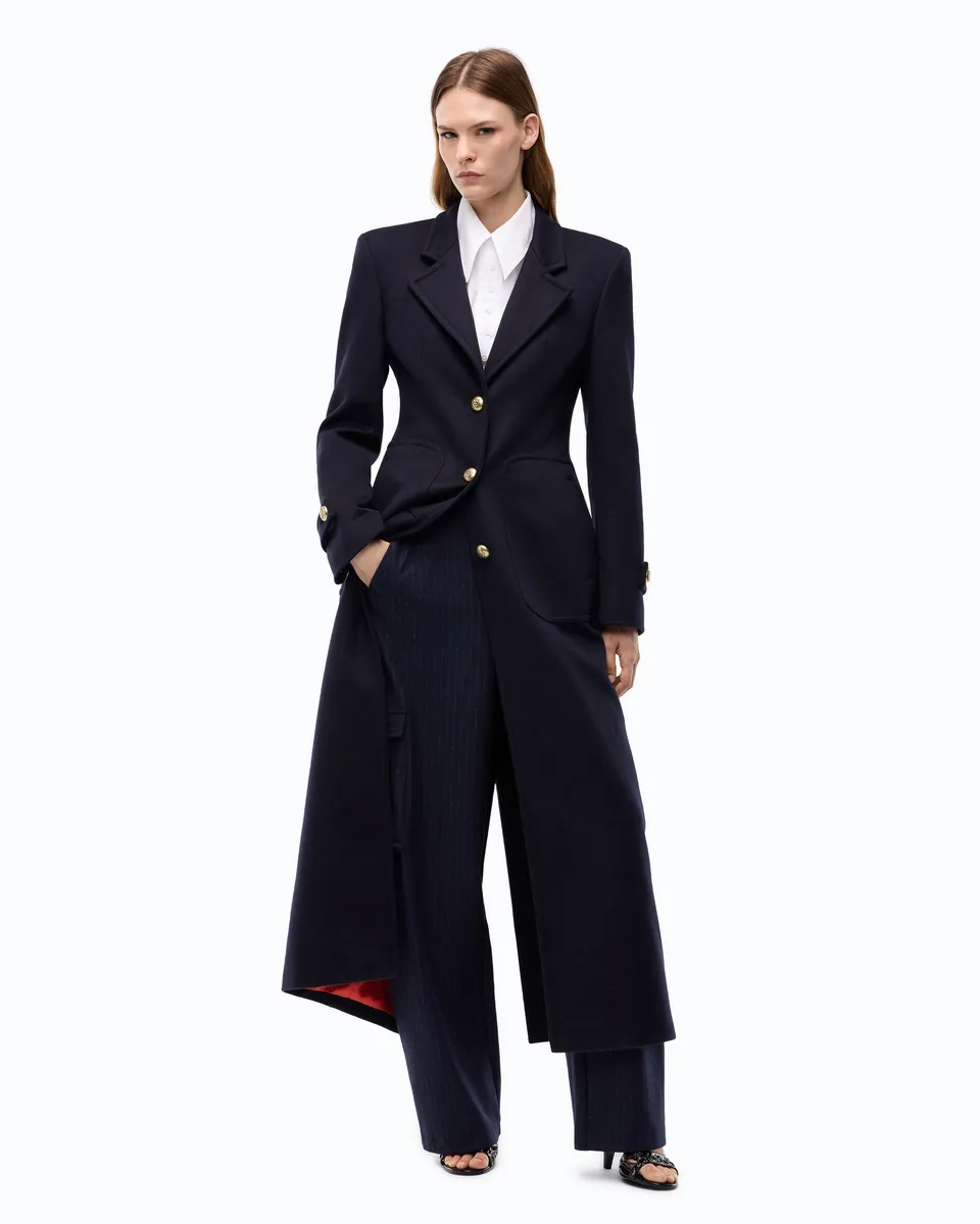 Pinko Verici Coat płaszcz wełniany niebieski długi