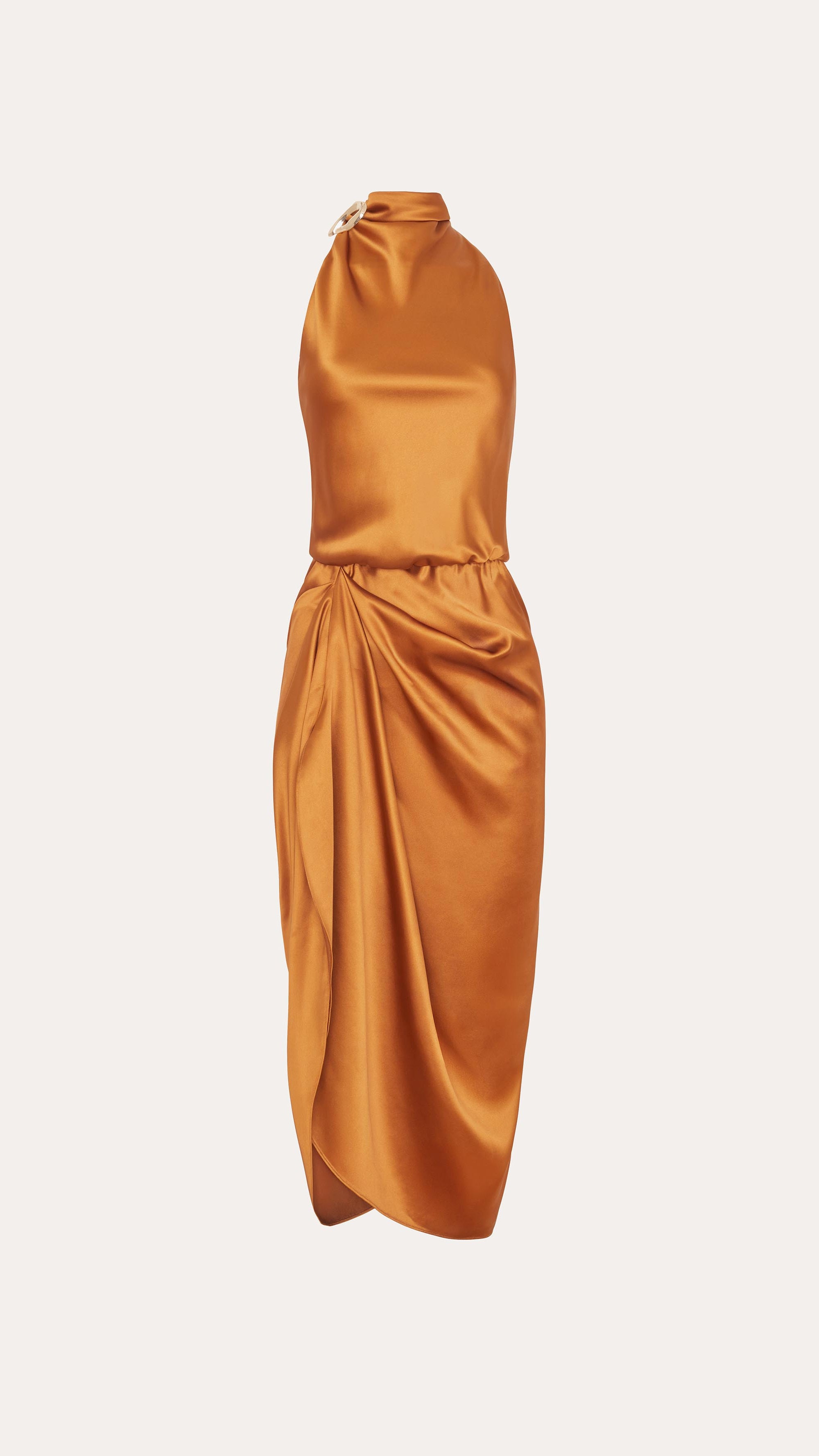 Elie Tahari Josephine E5032606 sukienka latte bronze midi