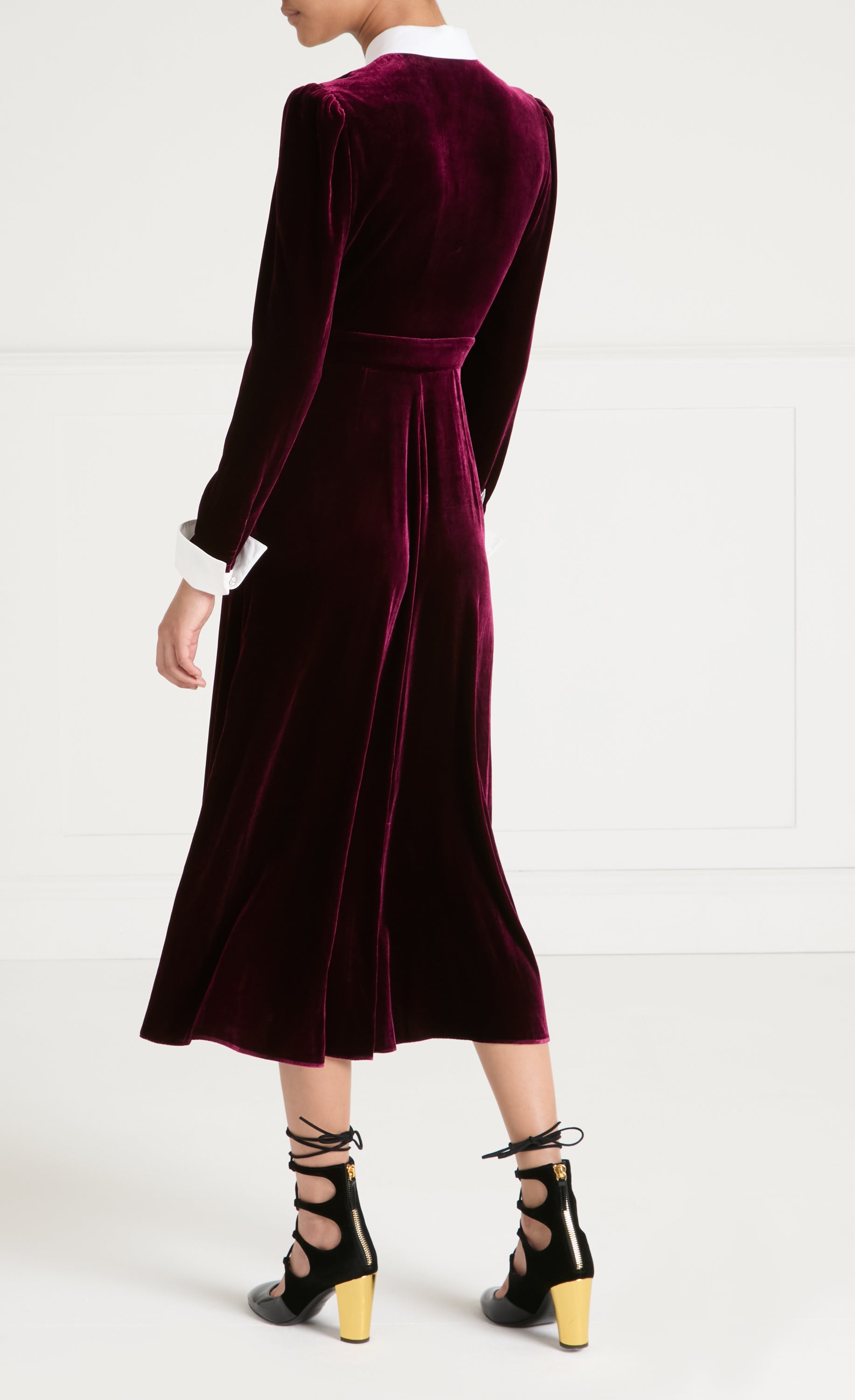 Temperley London Pompidou sukienka bordowa midi