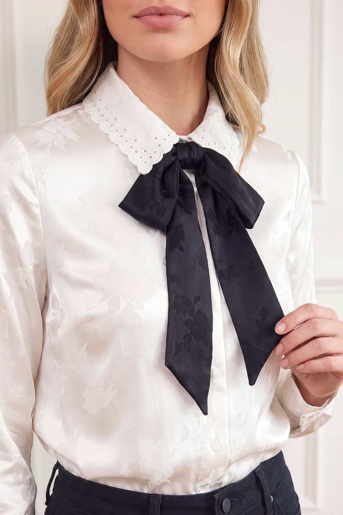 Needle & Thread Jacquard koszula damska White