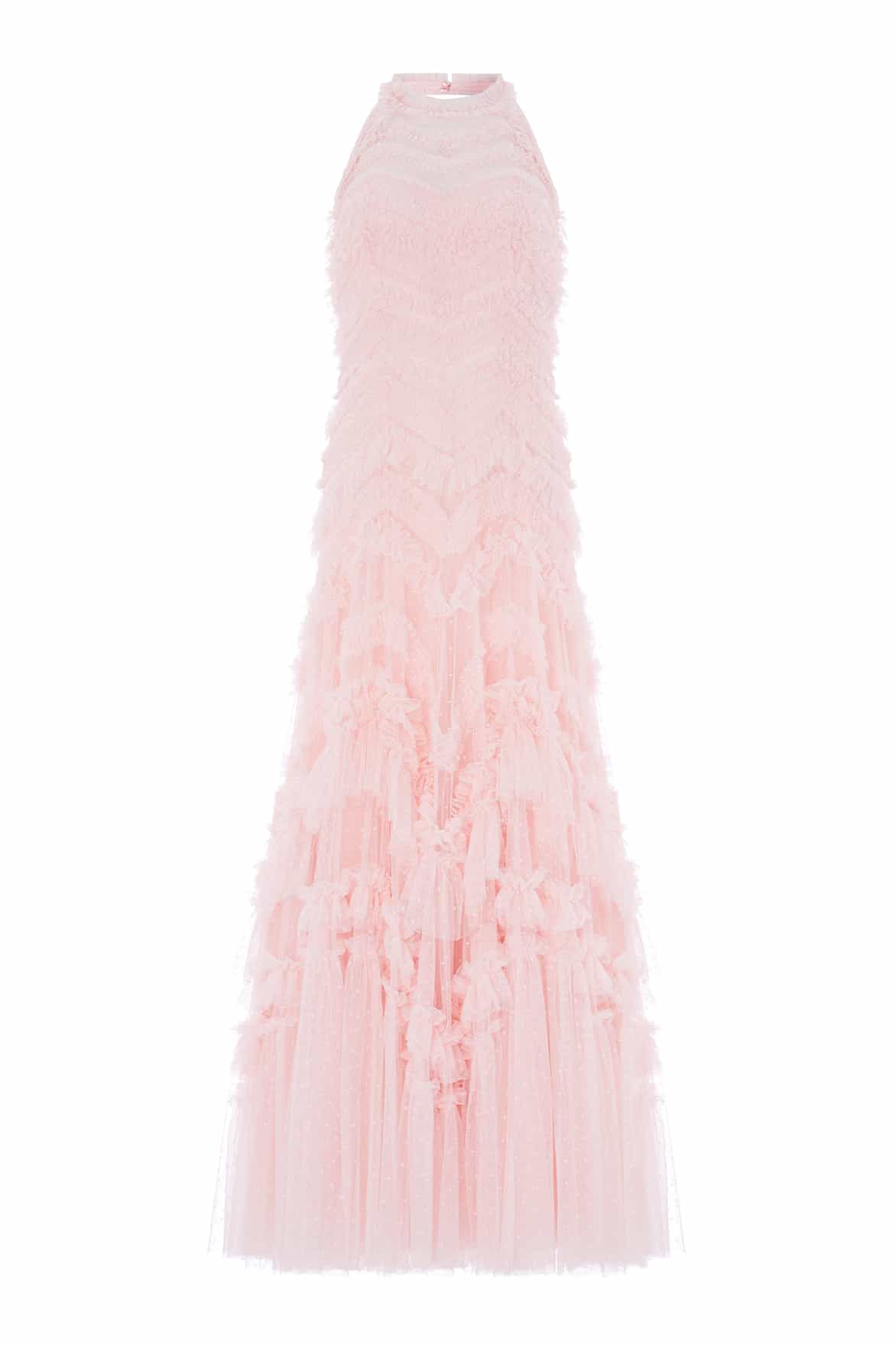 Needle & Thread Elia Halter-Neck Gown suknia różowa