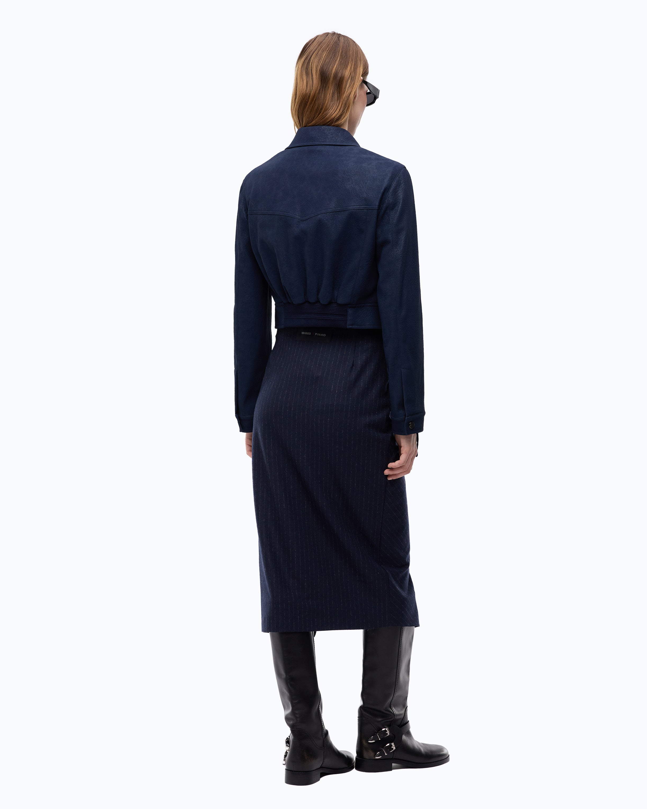 Pinko Arzignano Jacket kurtka niebieska nubuk