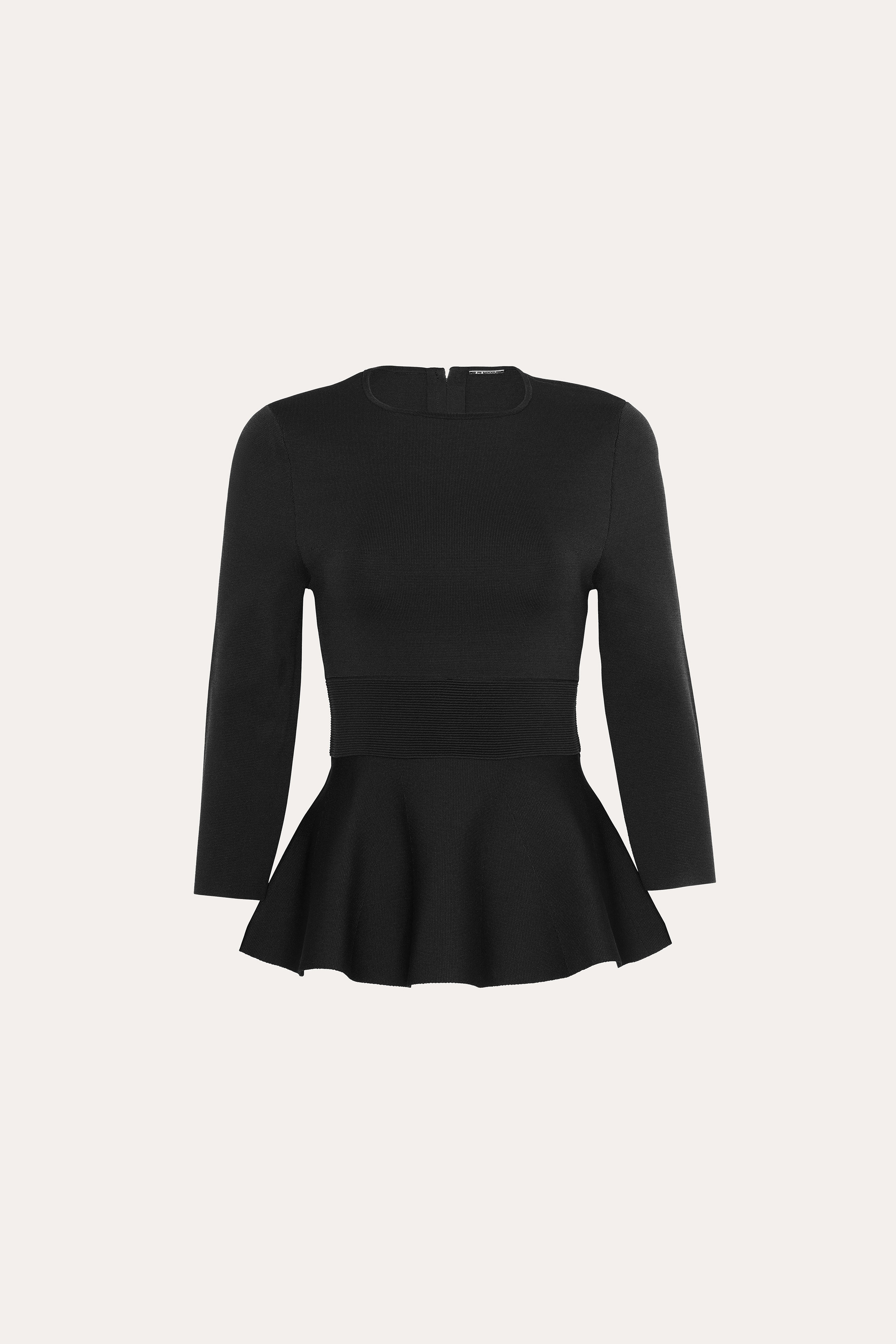 Elie Tahari Milano Sculpt ED5YJ515 top czarny dopasowany