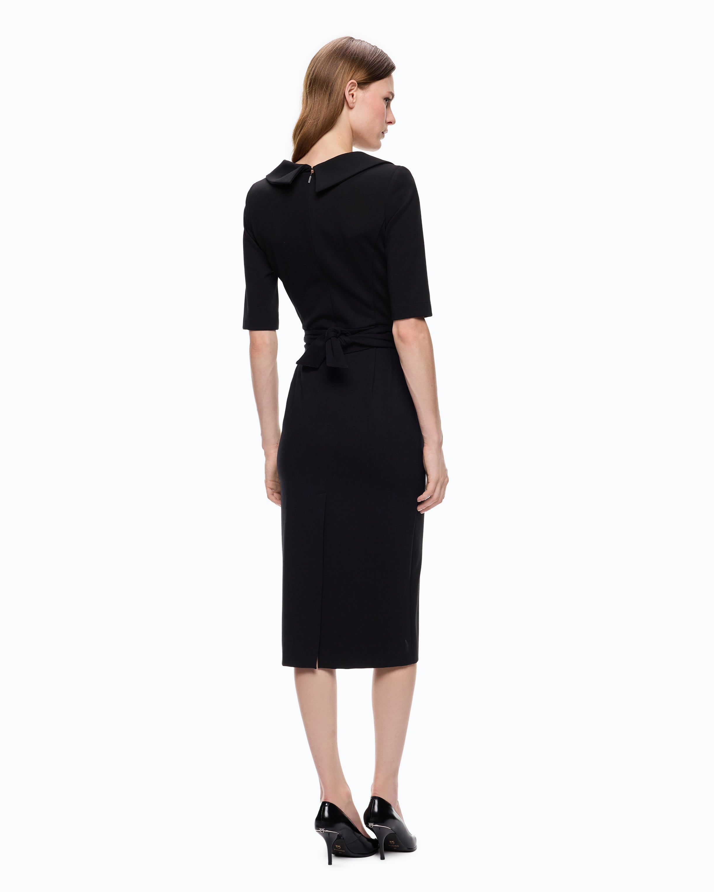 Pinko Arnebia Dress sukienka midi czarna ołówkowa
