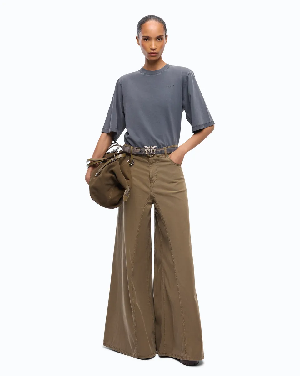 Pinko Winona Wide Leg jeans szerokie gabardynowe