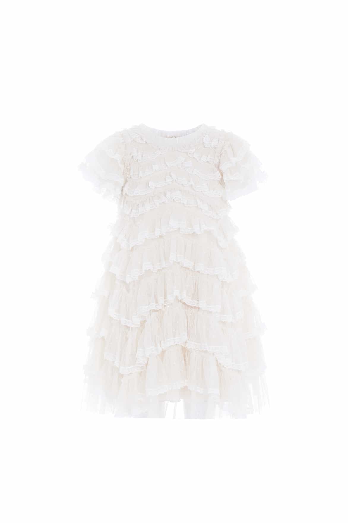 Needle & Thread Libby Lace sukienka koronkowa kremowa
