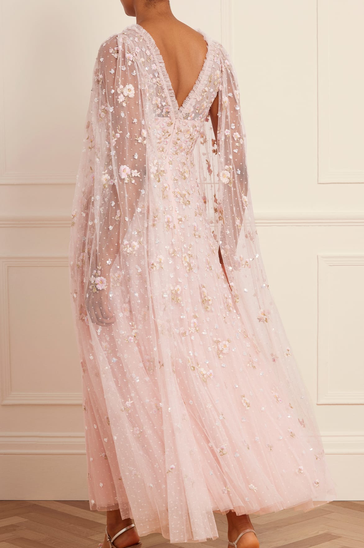 Needle & Thread Dahlia Ditsy Ankle Gown suknia różowa