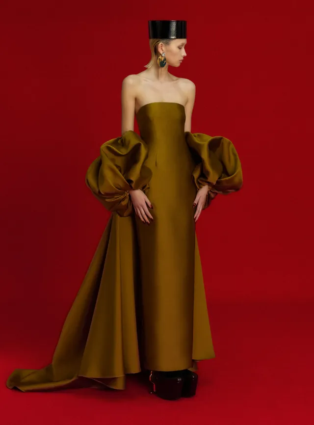 SOLACE LONDON Lea Maxi sukienka złota długa