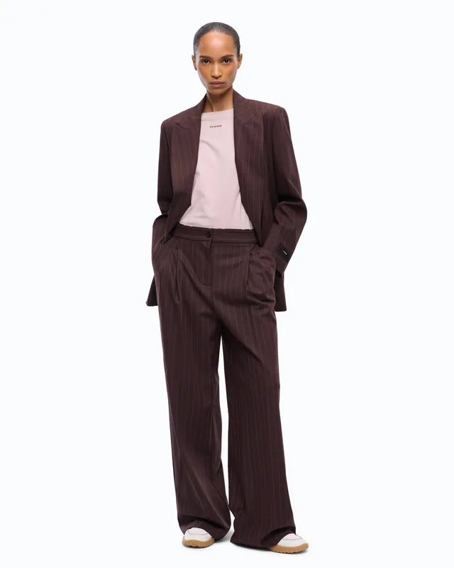 Pinko Plumeria Pants spodnie palazzo krata